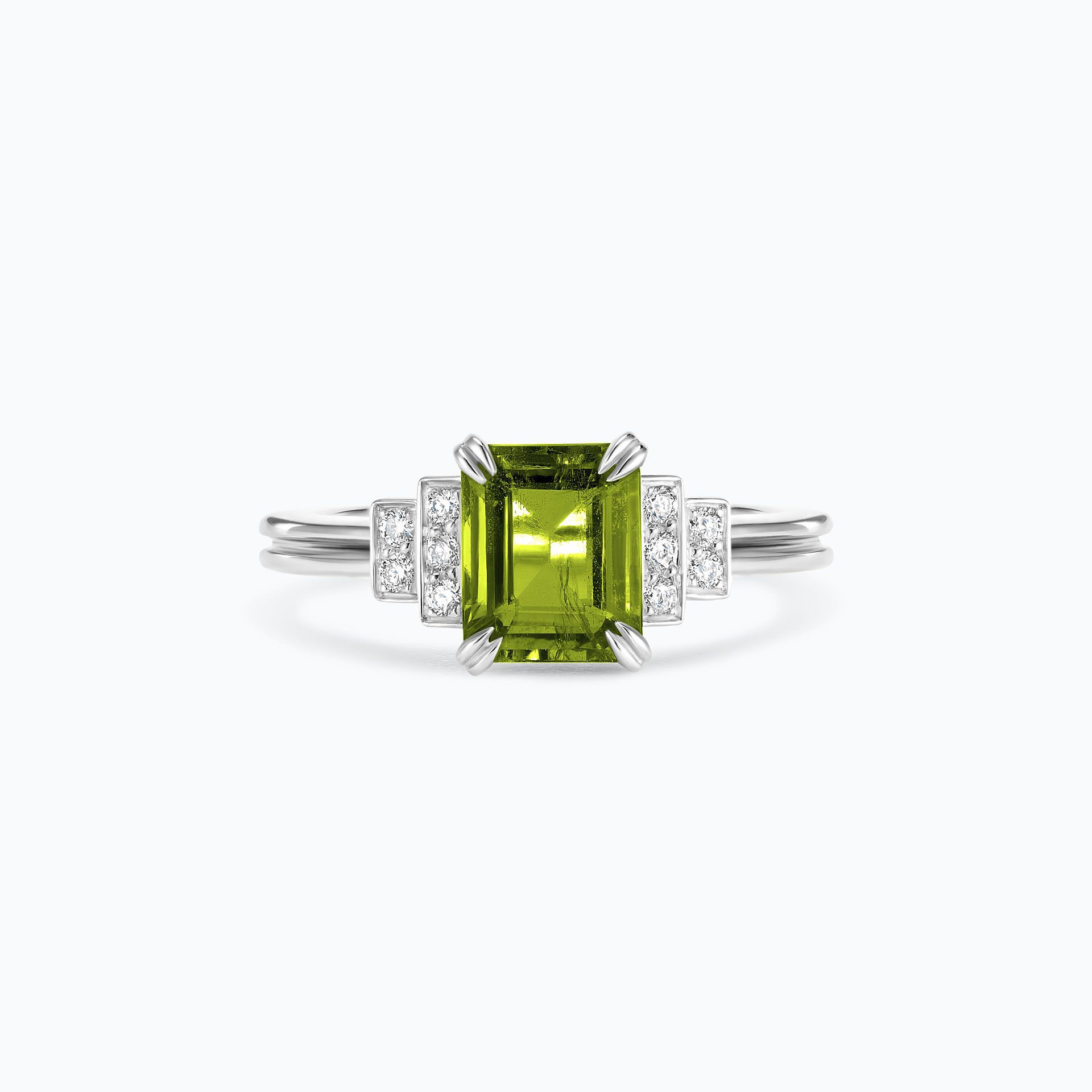 Solitaire Eileen Péridot 8 x 6 mm
