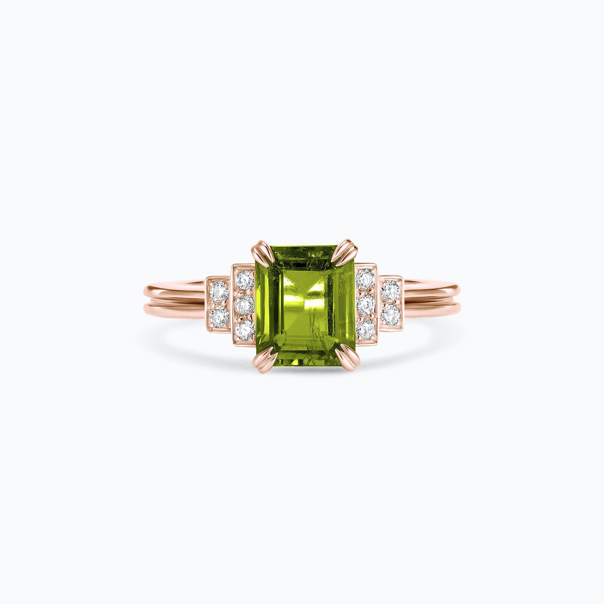 Solitaire Eileen Péridot 8 x 6 mm