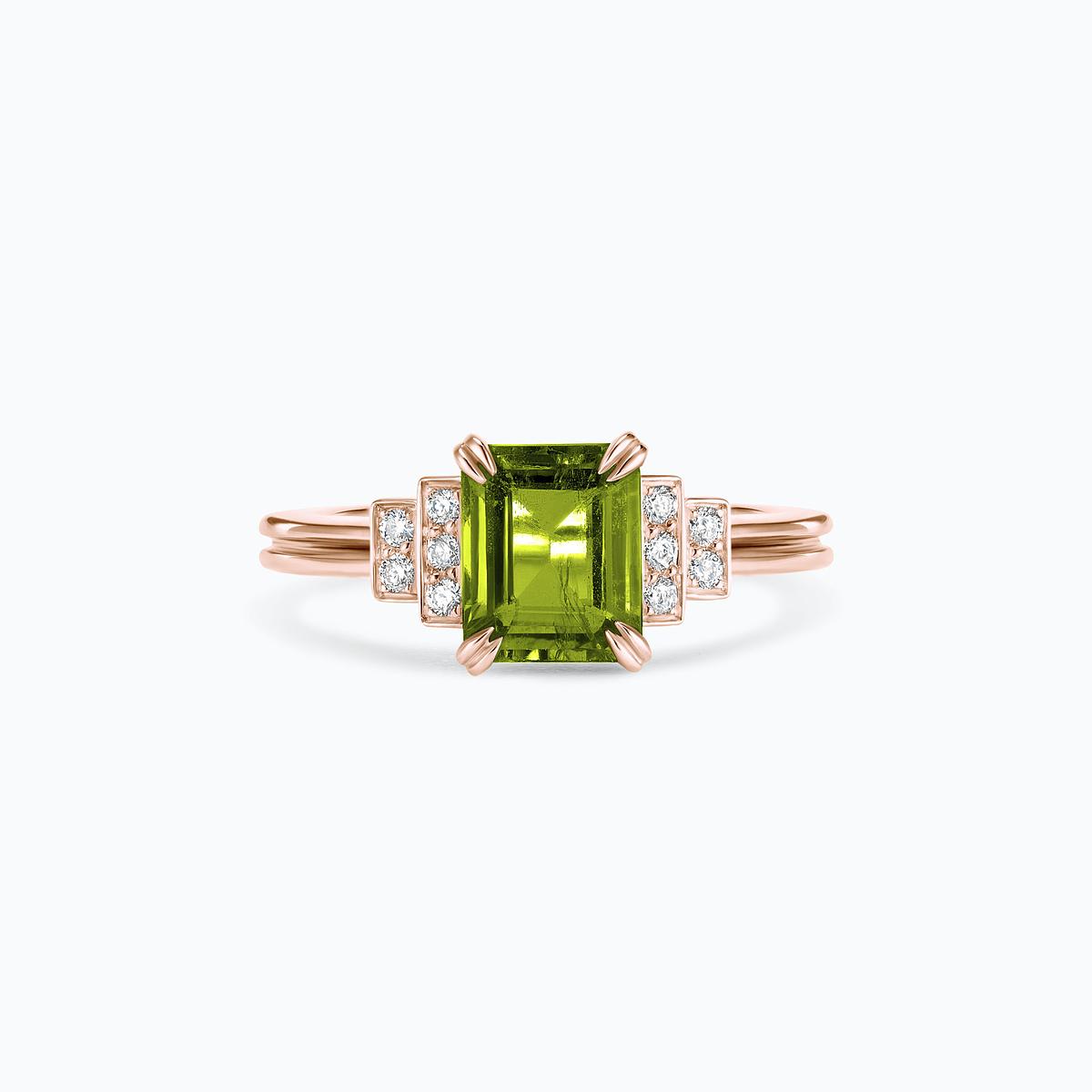 Solitaire Eileen Péridot 8 x 6 mm