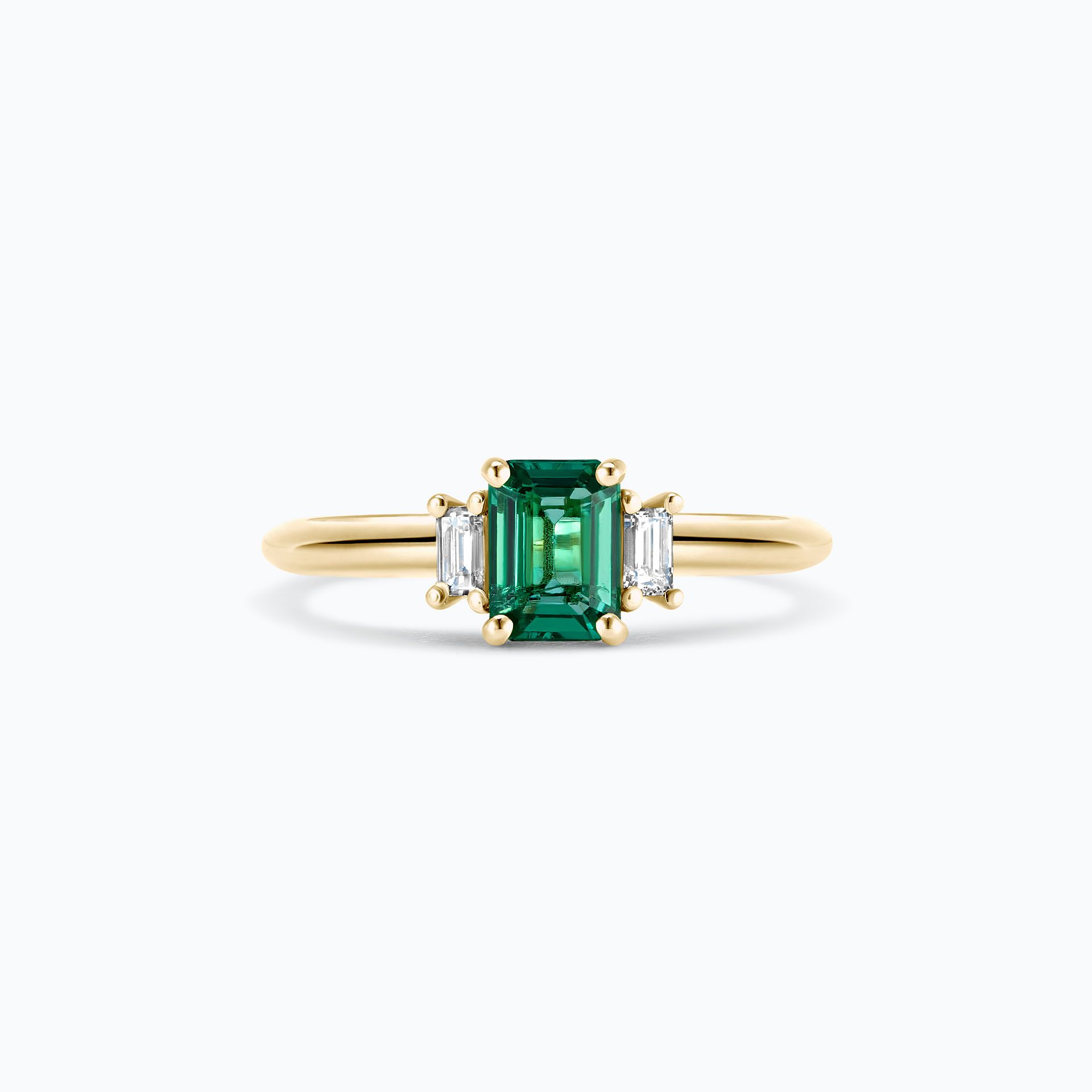 Solitaire Gatsby Émeraude 6 x 4 mm