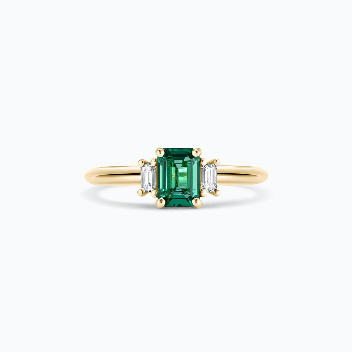 Solitaire Gatsby Émeraude 6 x 4 mm