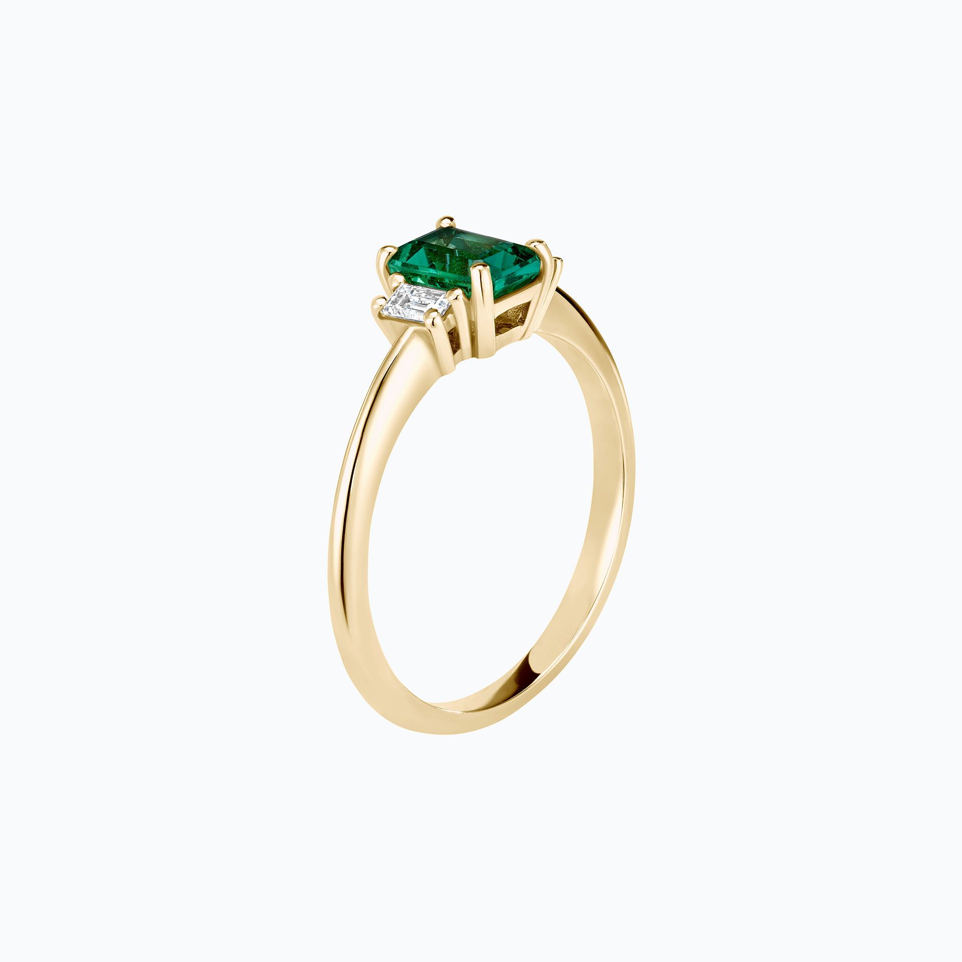 Solitaire Gatsby Émeraude 6 x 4 mm