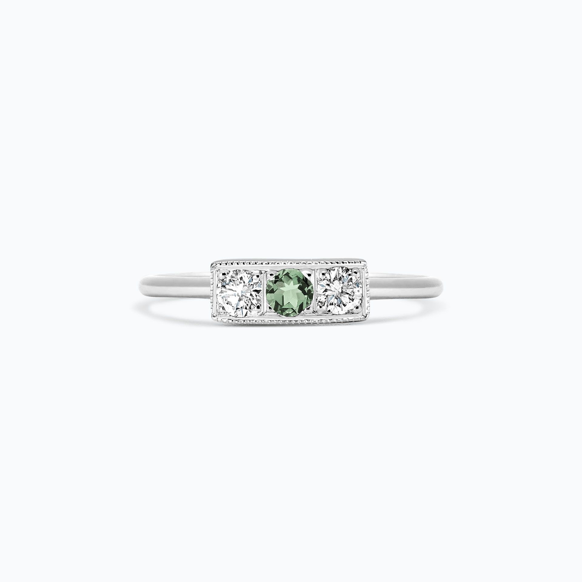 Solitaire Cybèle Millegrain Saphir Vert