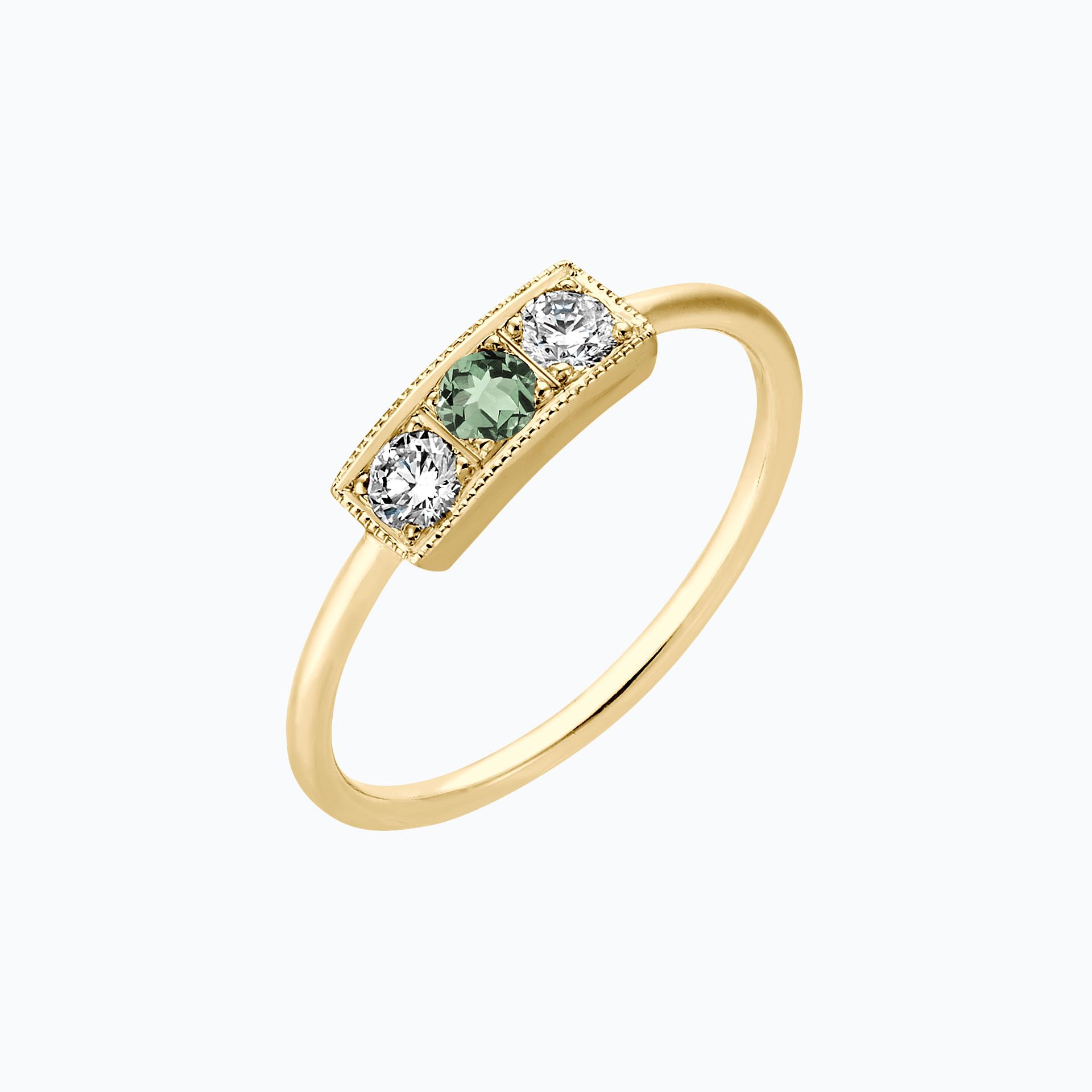 Solitaire Cybèle Millegrain Saphir Vert