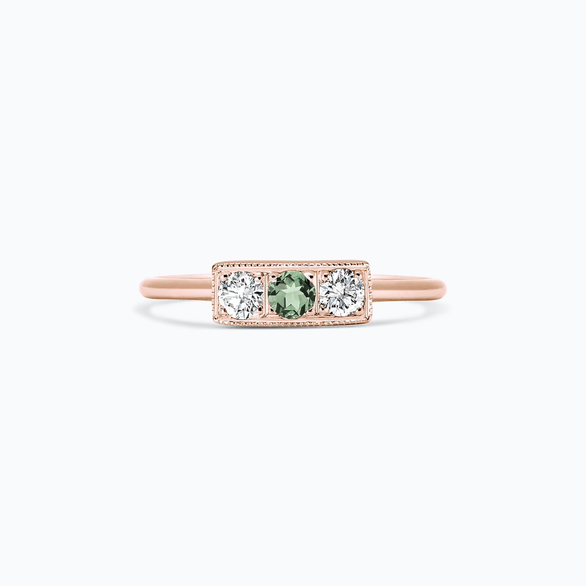 Solitaire Cybèle Millegrain Saphir Vert
