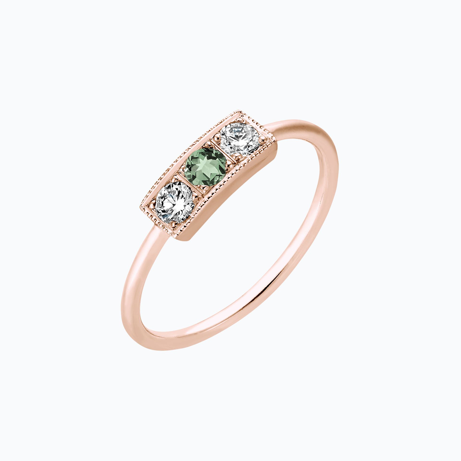 Solitaire Cybèle Millegrain Saphir Vert