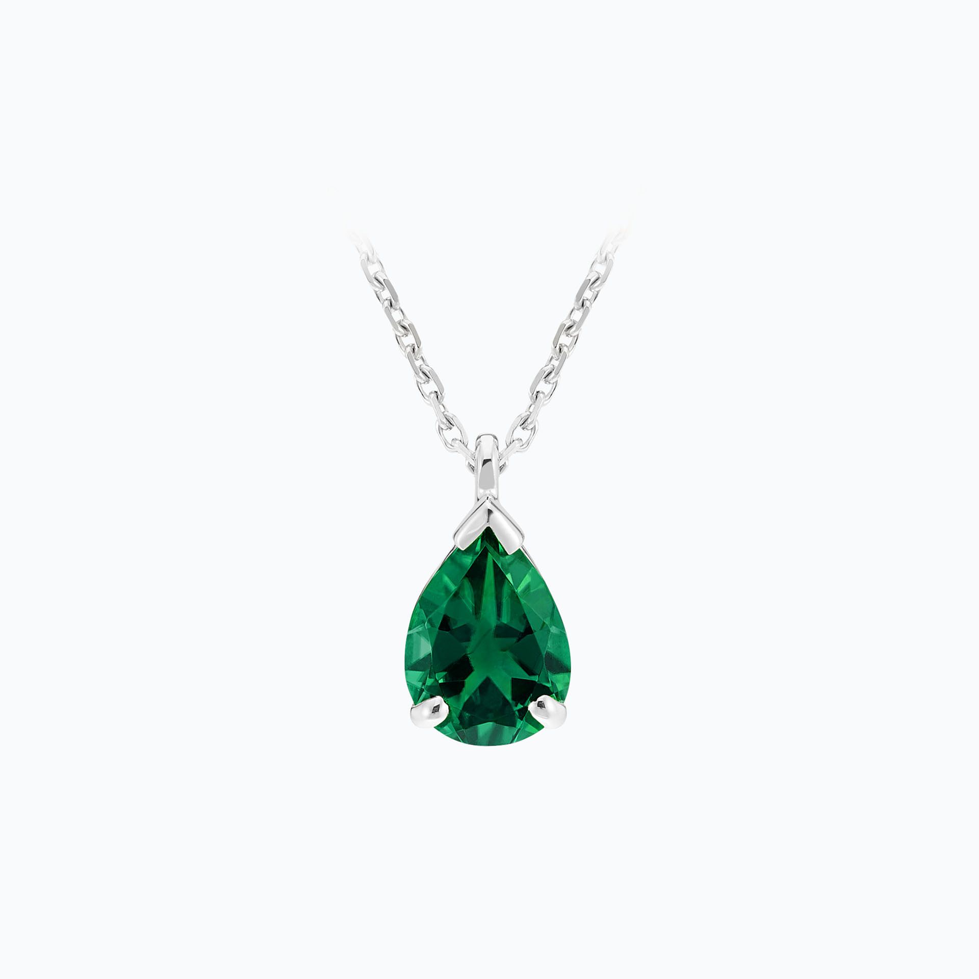 Collier Goutte Émeraude 8 x 6 mm