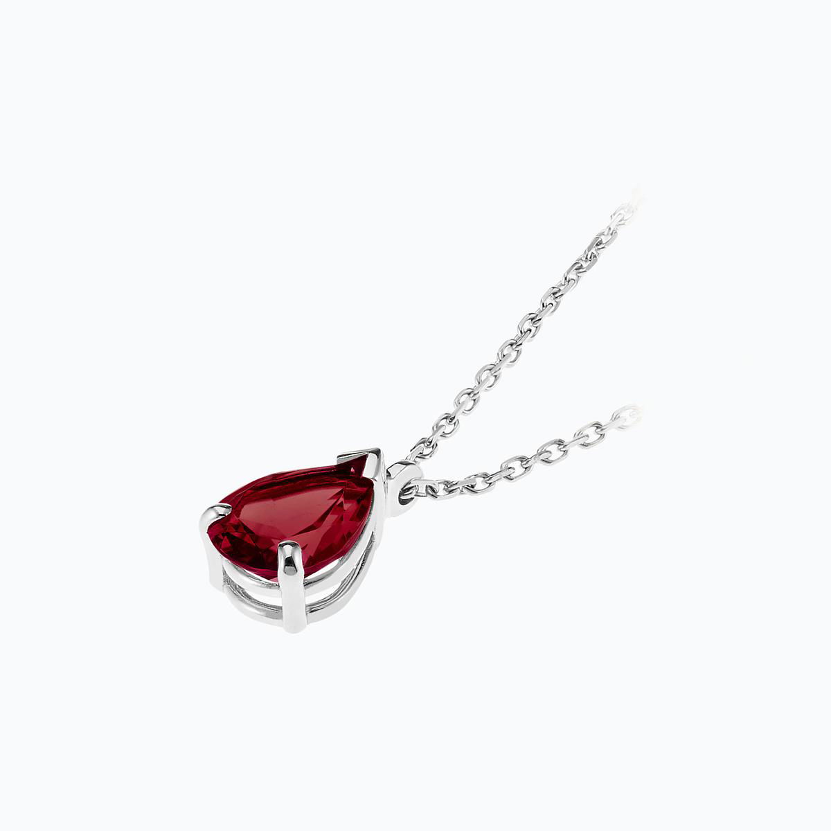 Collier Goutte Rubis 8 x 6 mm