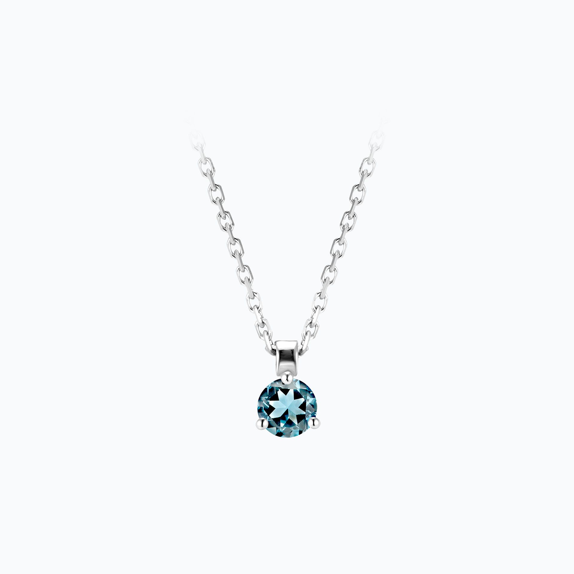 Collier Pyramid Aigue-marine 3.5 mm