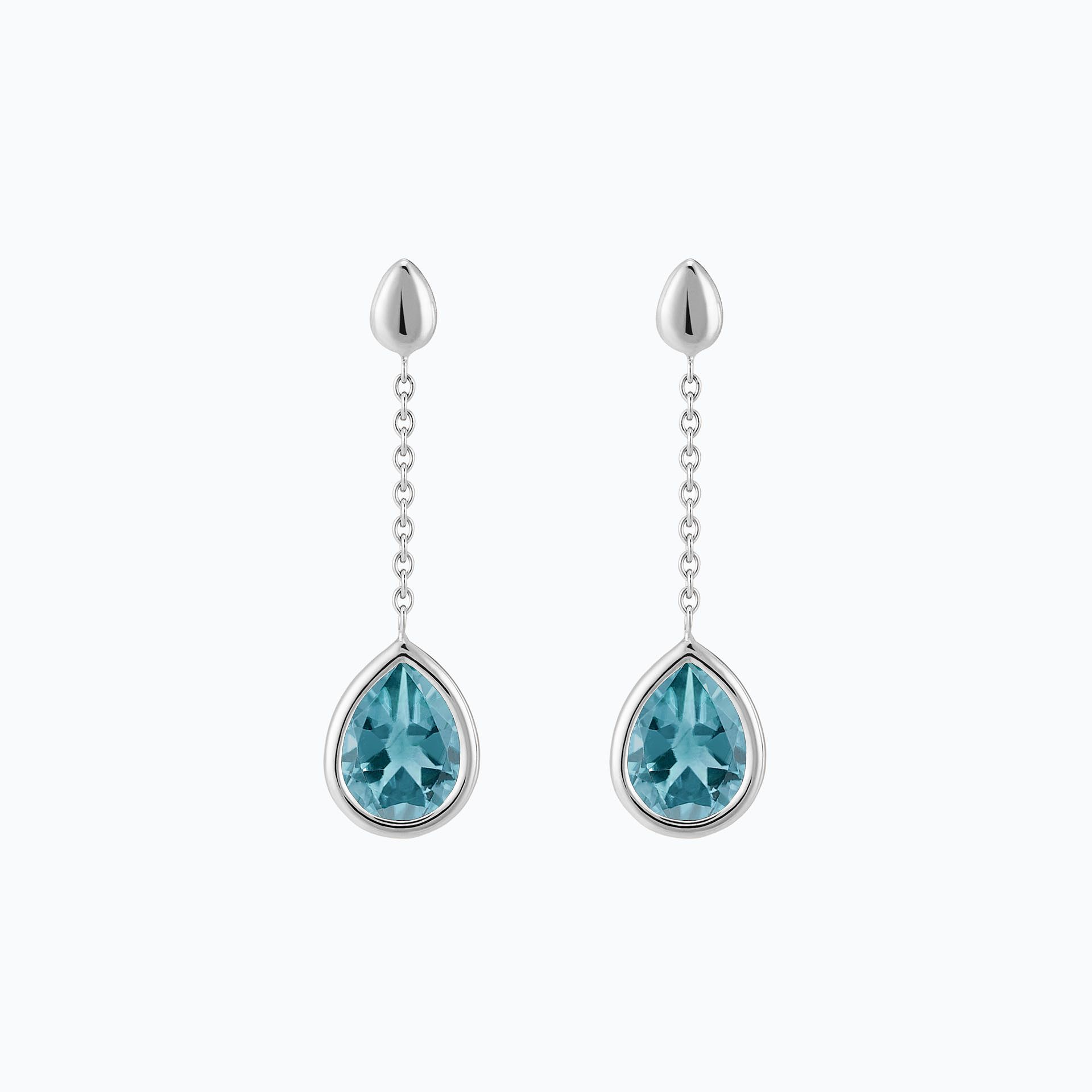 Pendants Dahlia Aigue-marine