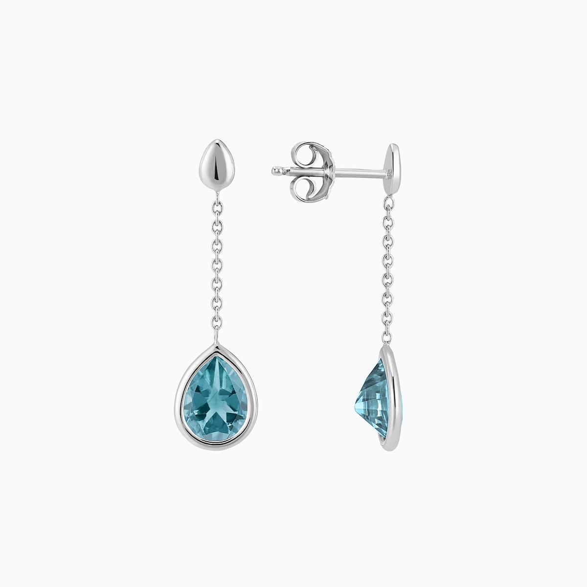 Pendants Dahlia Aigue-marine