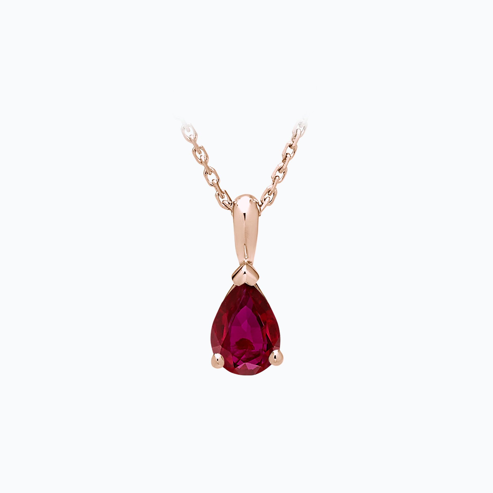 Pendentif En Or 750 (18 Carats) Avec Rubis Goutte Et 14 Diamants - Occasion, Poinçon Tête D'aigle