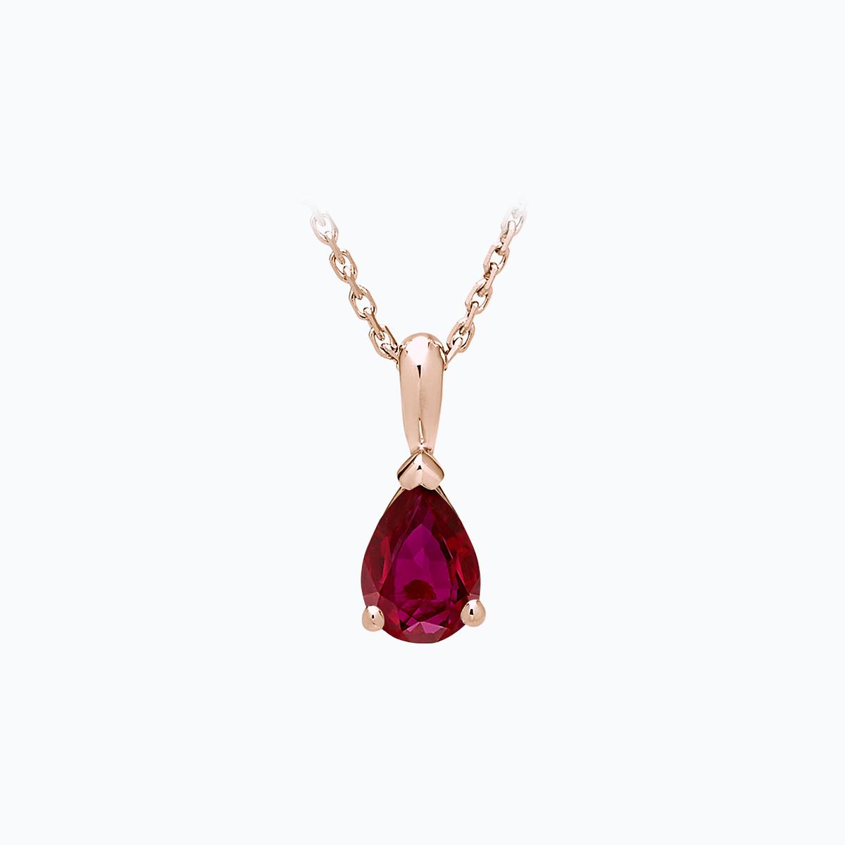 Pendentif Goutte Rubis 7 x 5 mm