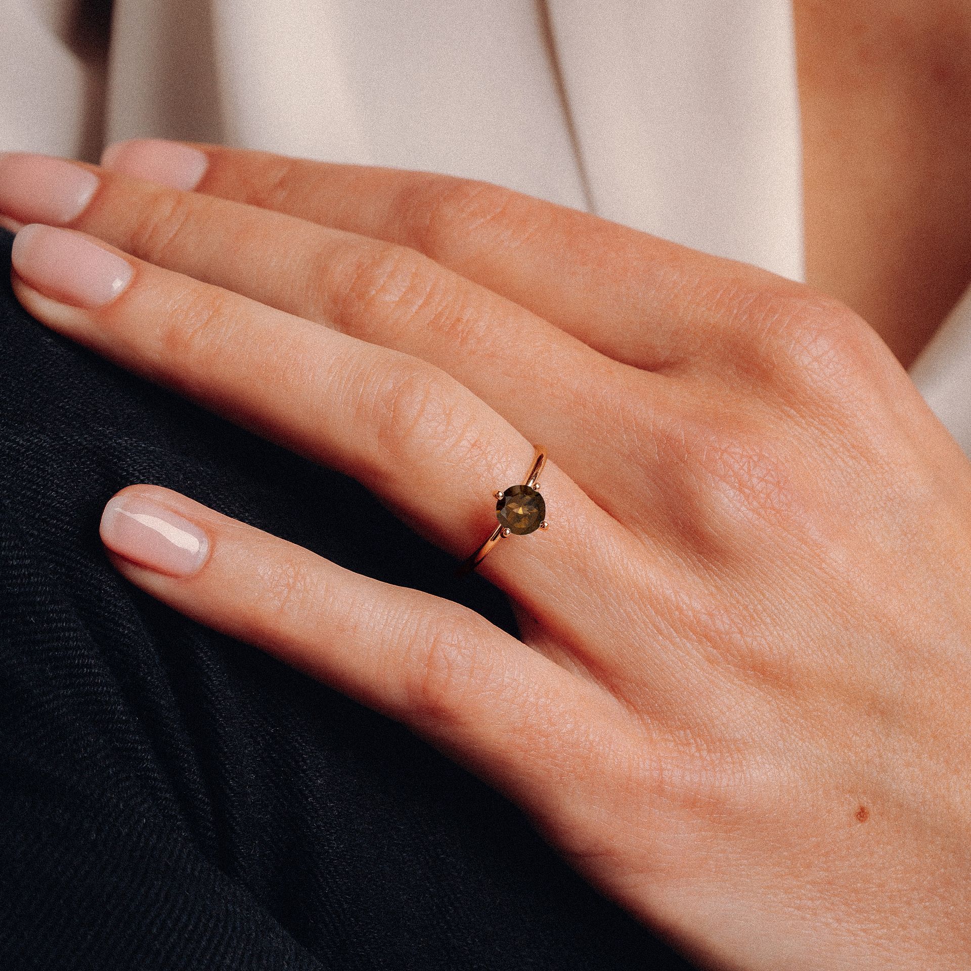 Solitaire Alva Quartz Fumé 6 mm