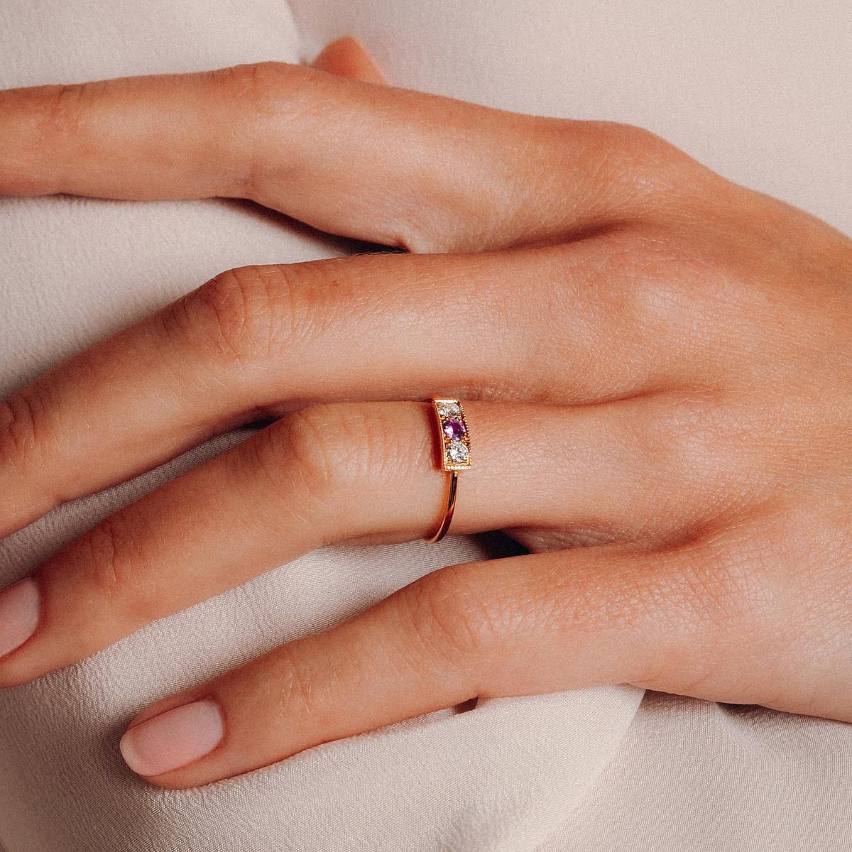 Solitaire Cybèle Millegrain Saphir Violet