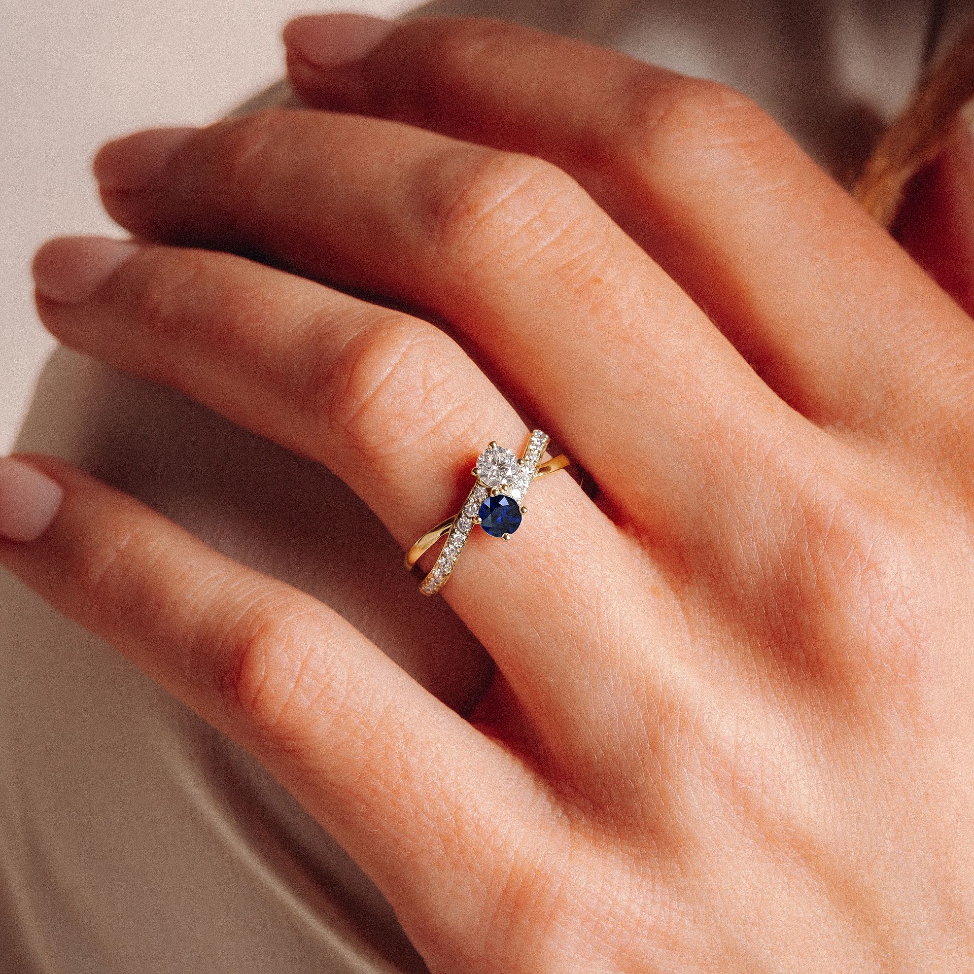 Solitaire De Beauvoir et Sartre Saphir