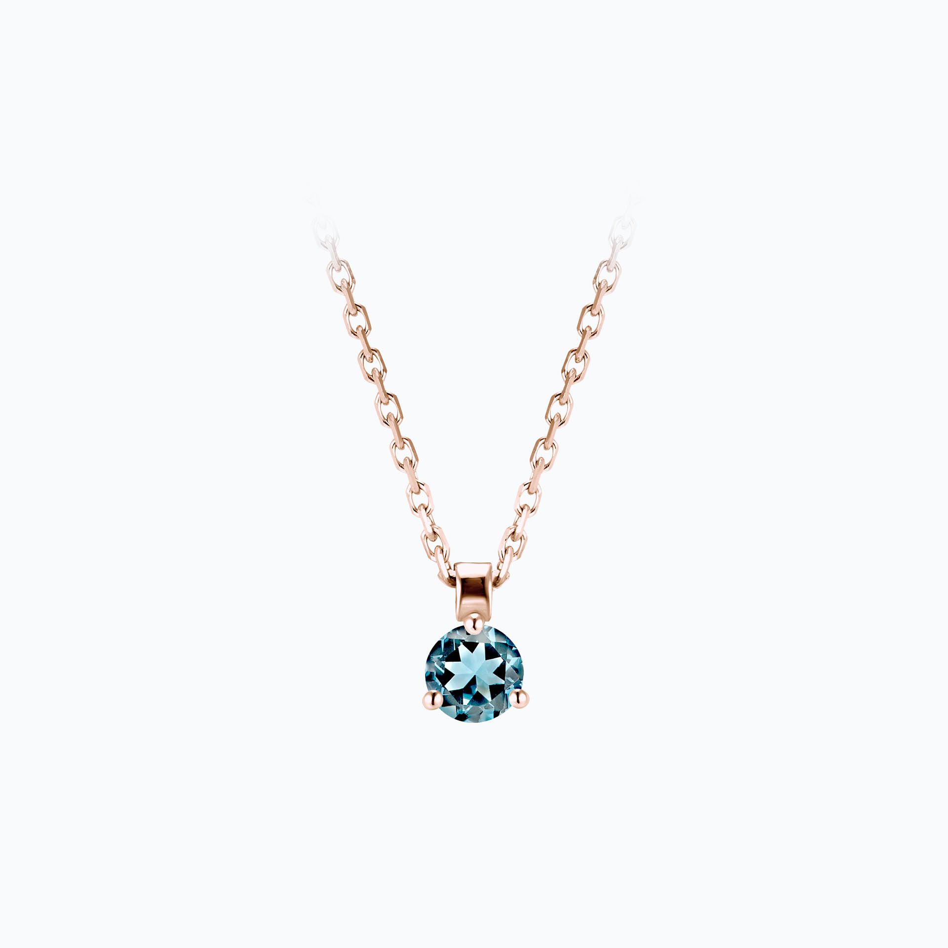 Collier Pyramid Aigue-marine 3.5 mm