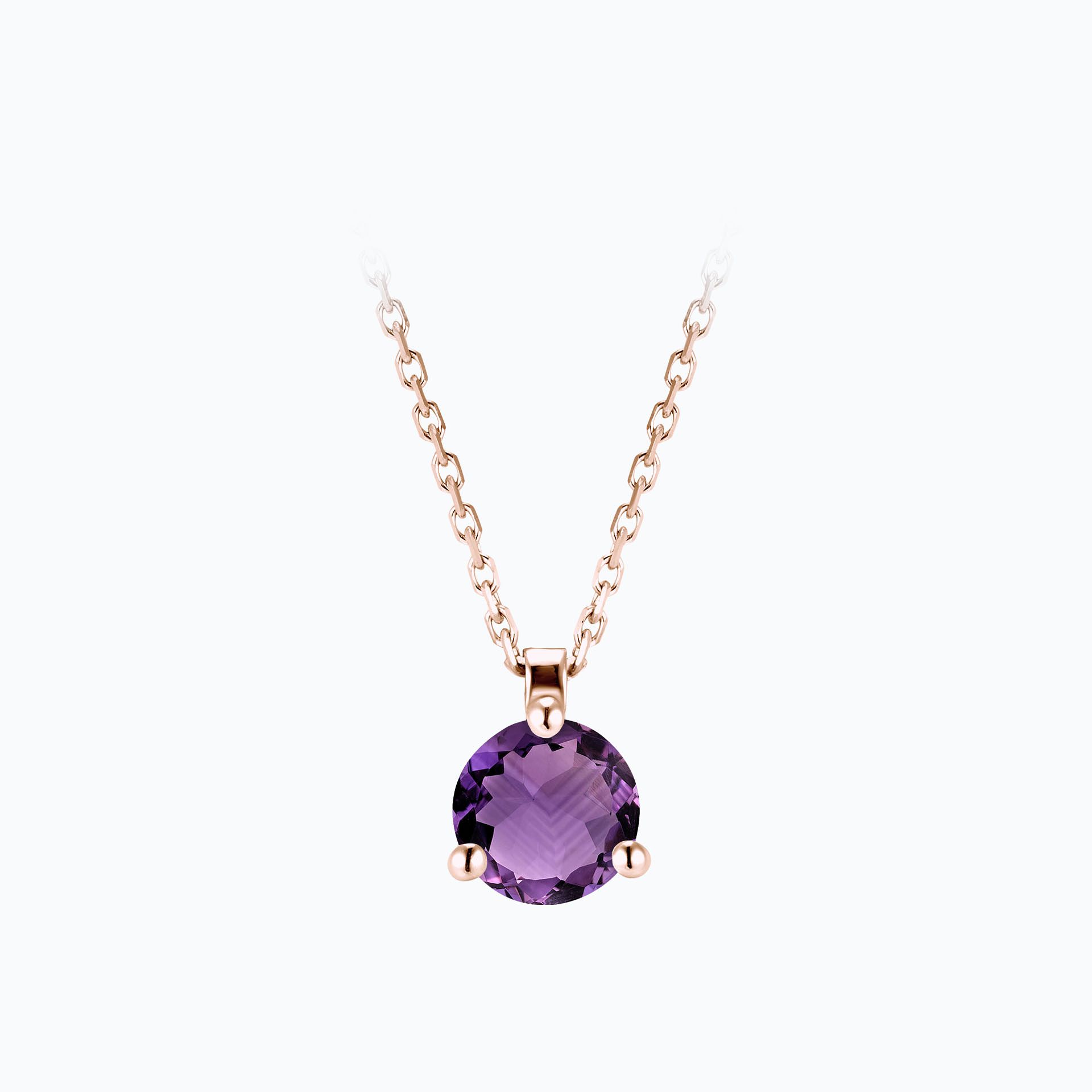 Collier Pyramid Améthyste 6 mm