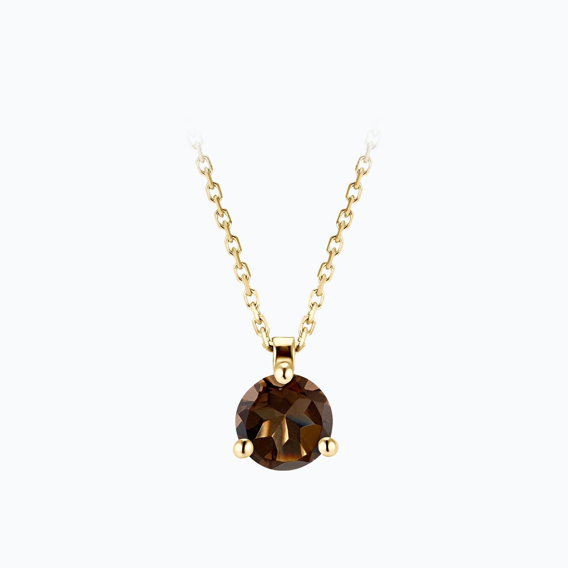 Collier Pyramid Quartz fumé 6 mm