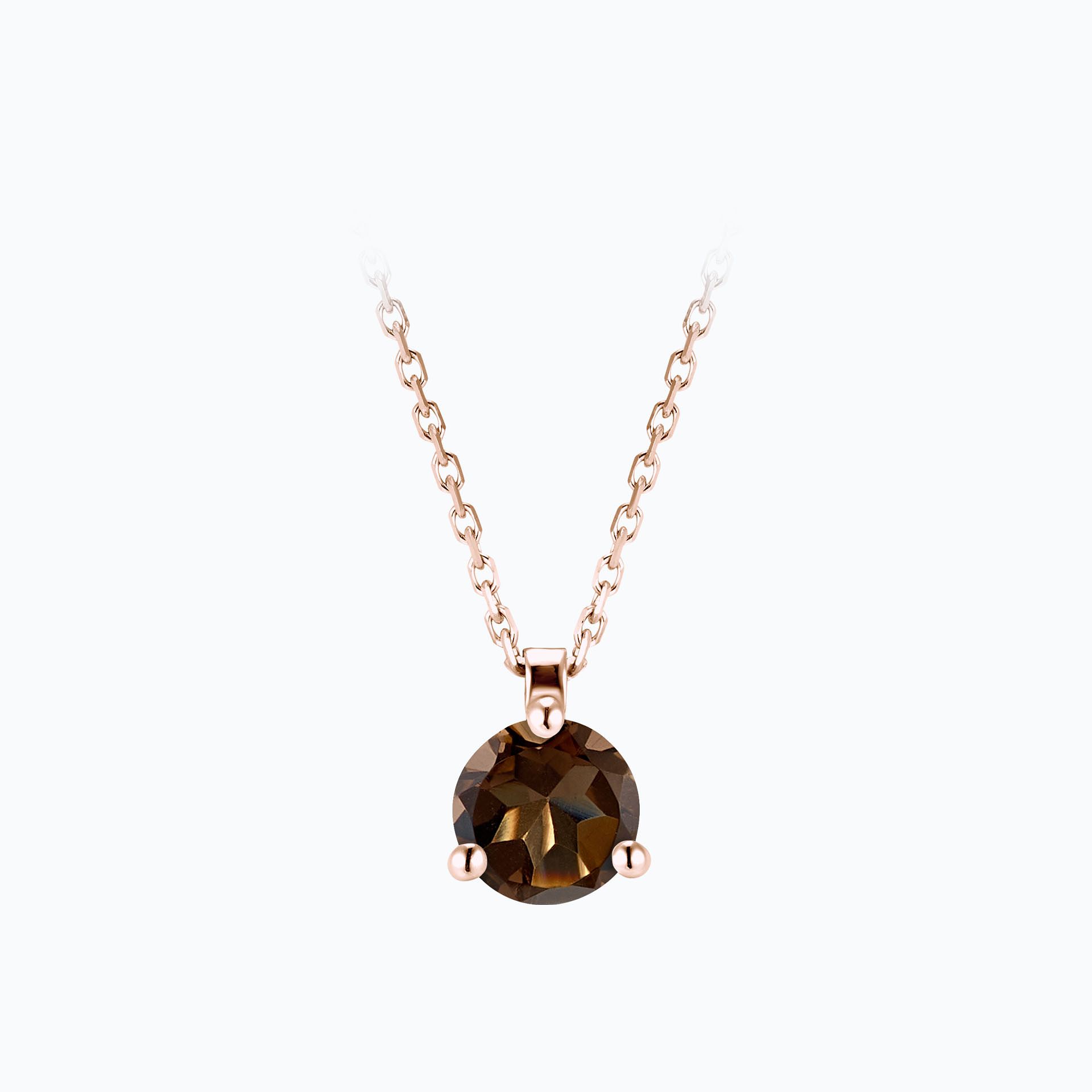 Collier Pyramid Quartz fumé 6 mm
