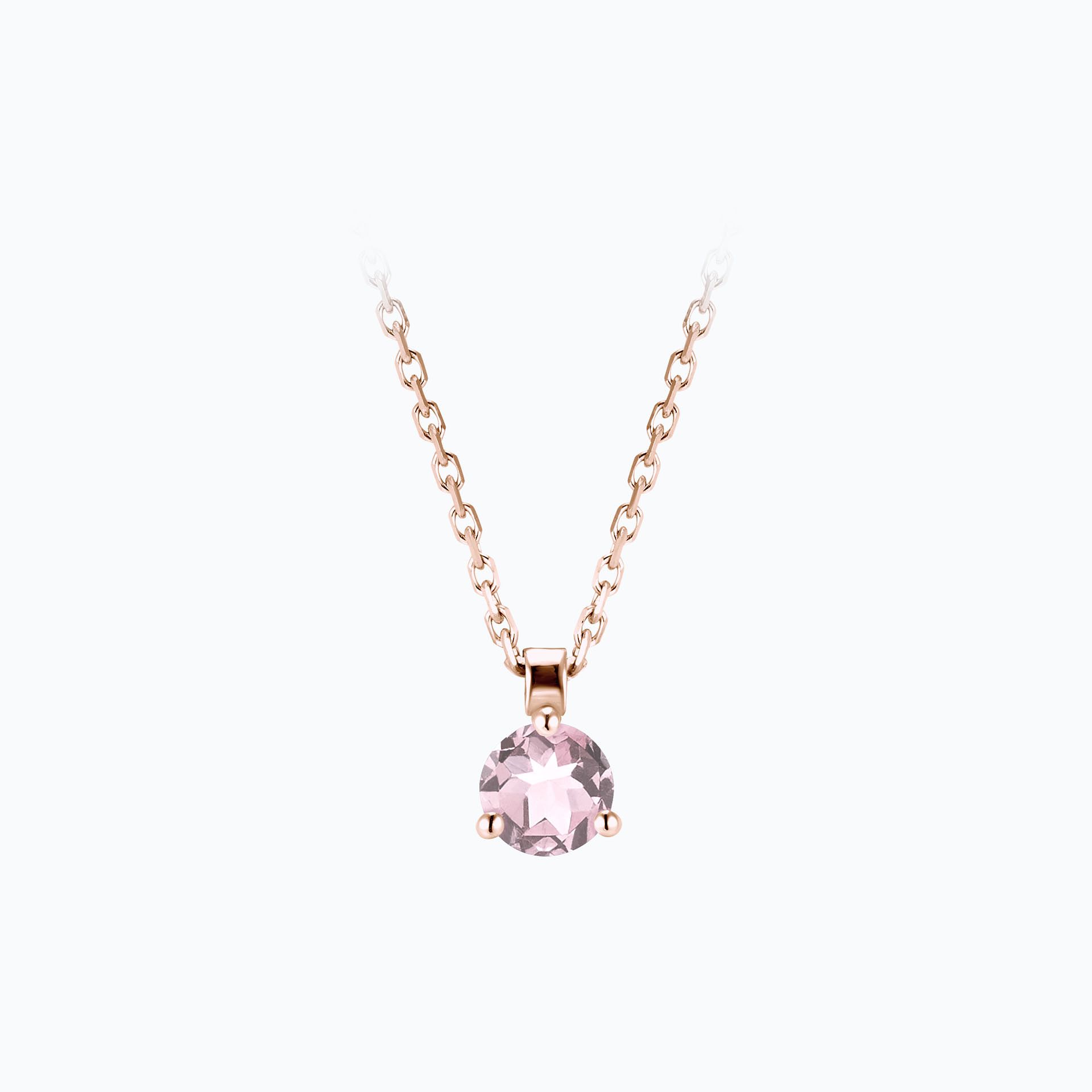 Collier Pyramid Saphir Blanc de Rose 4.5 mm