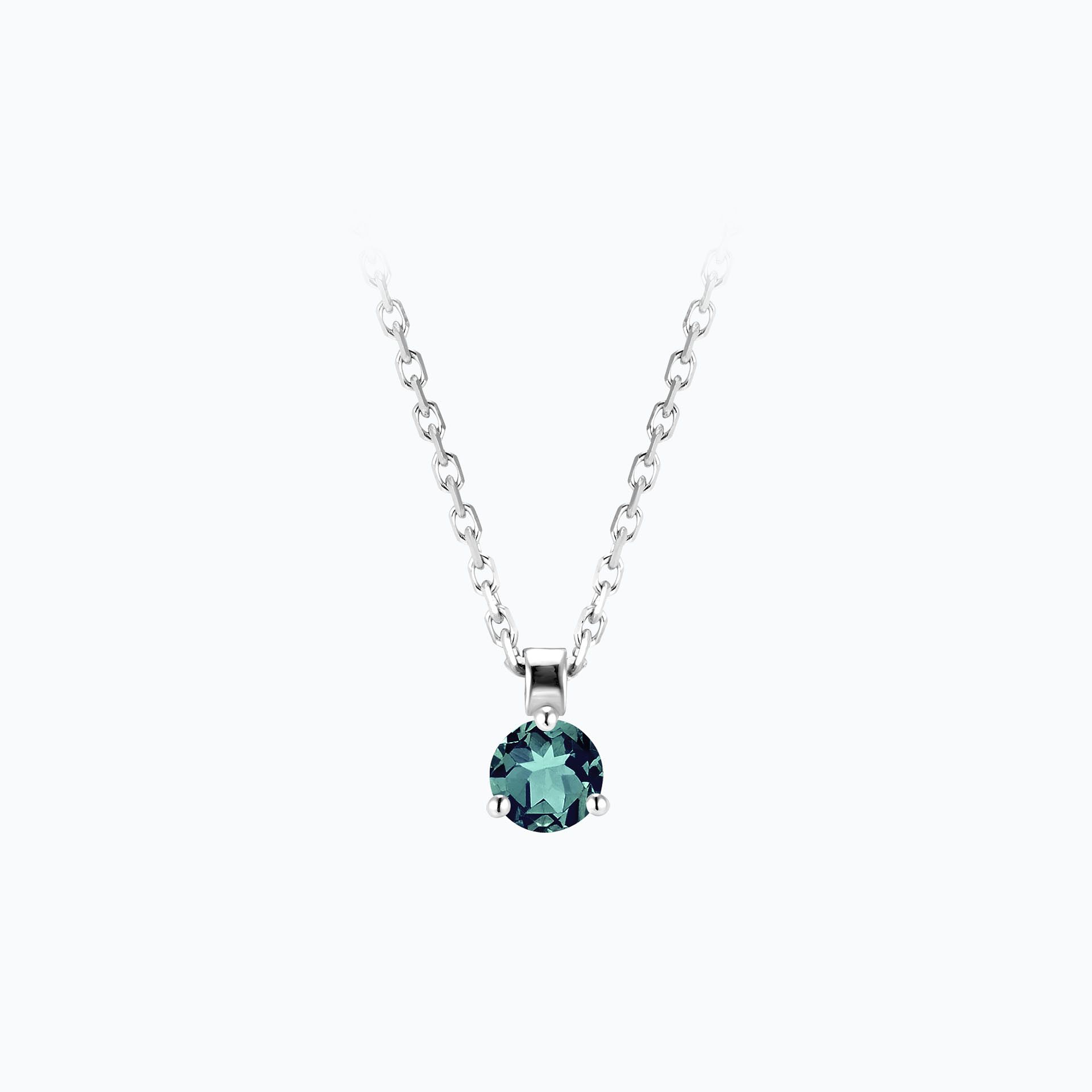 Collier Pyramid Saphir Teal 3.5 mm