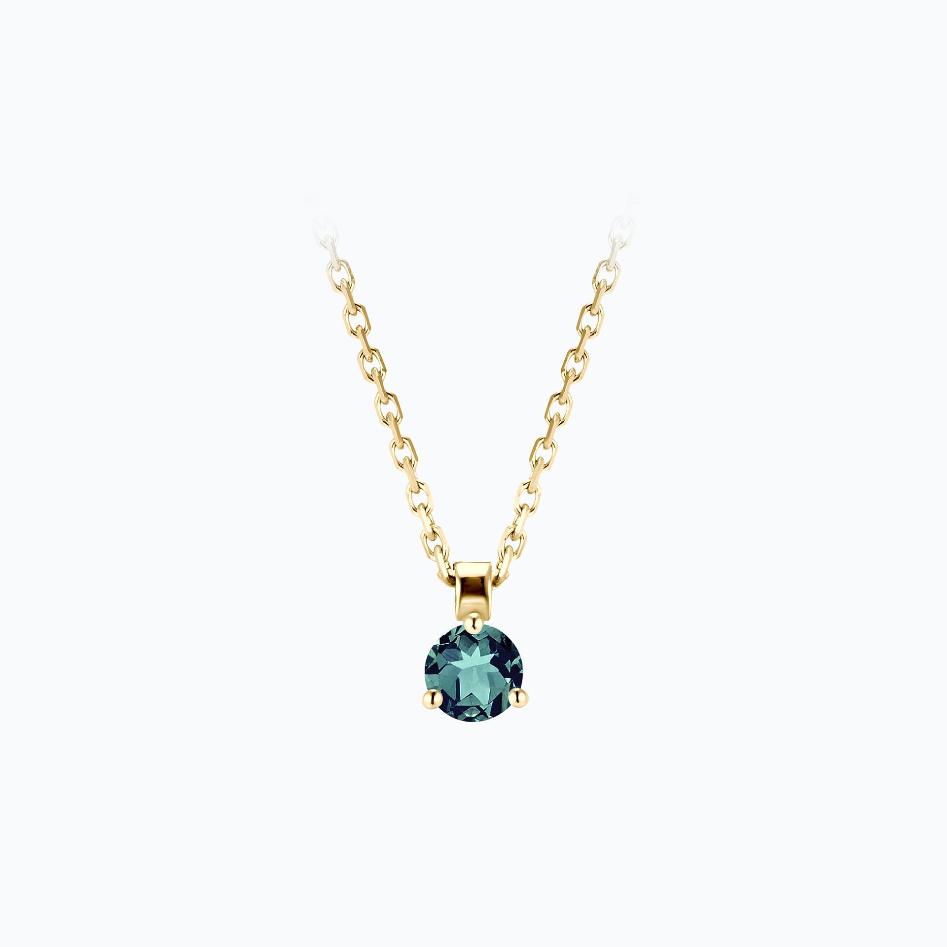Collier Pyramid Saphir Teal 3.5 mm