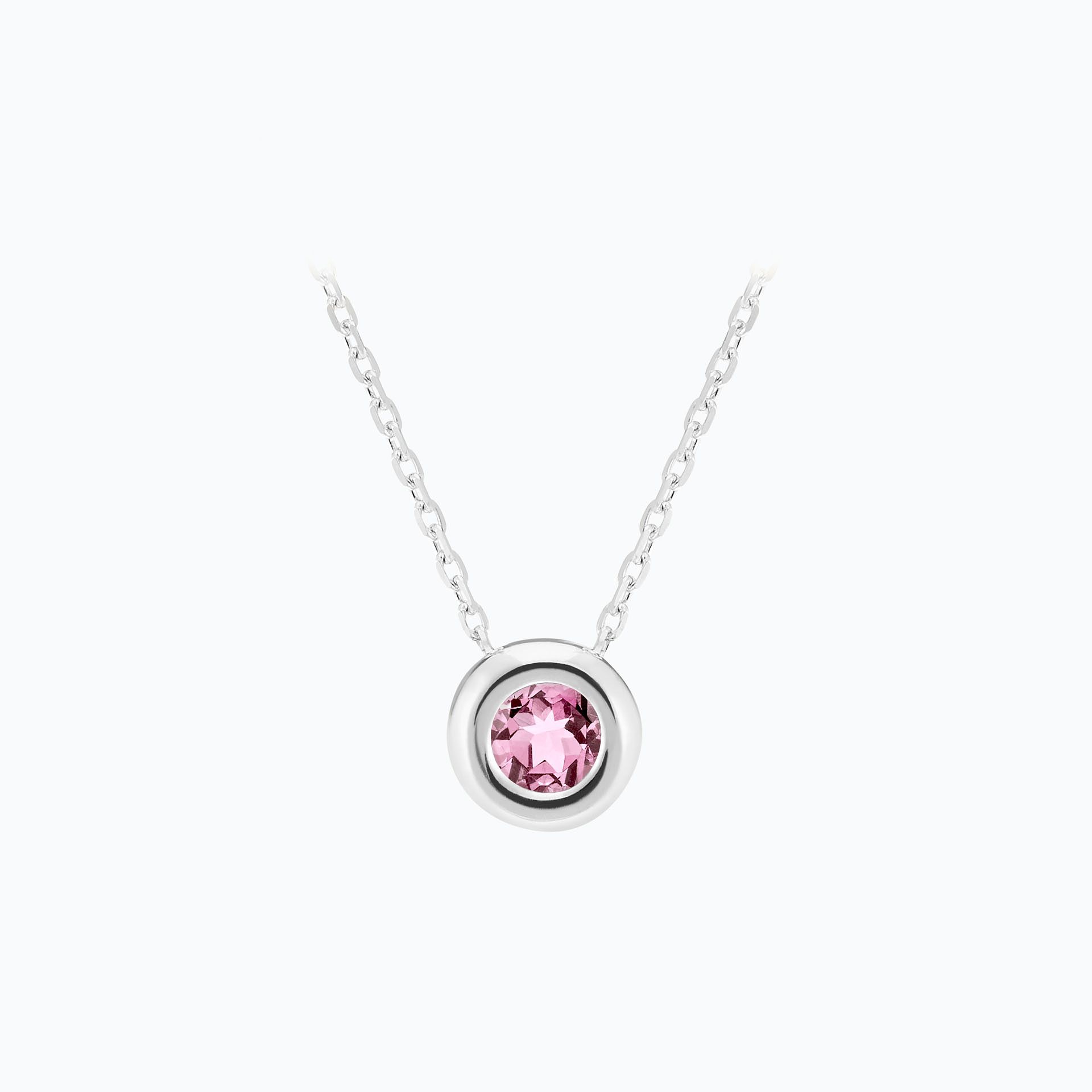 Collier Sfera Saphir Rose Pivoine