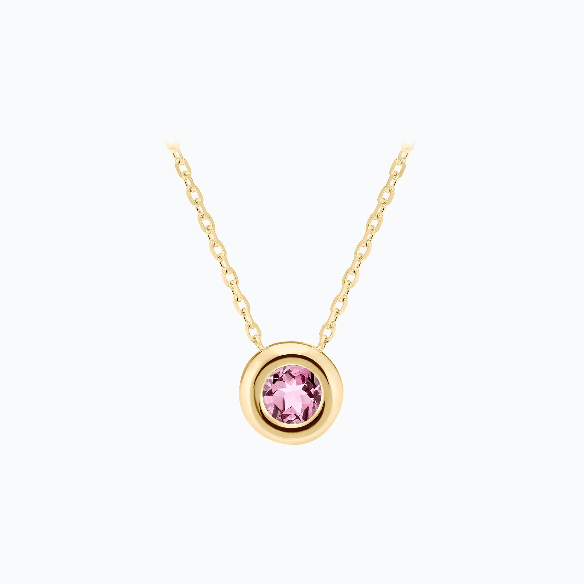Collier Sfera Saphir Rose Pivoine
