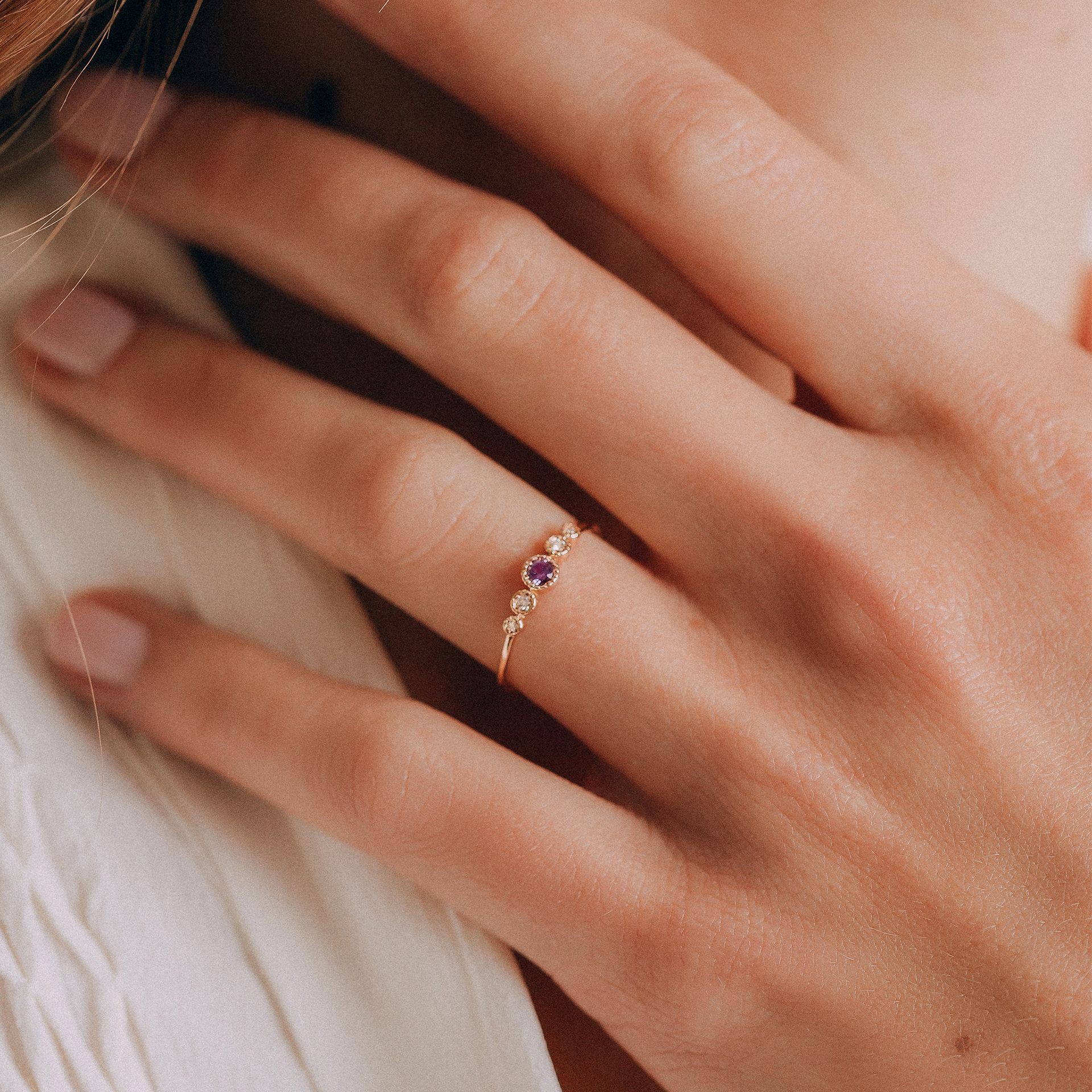 Solitaire Léa Millegrain Saphir Mauve