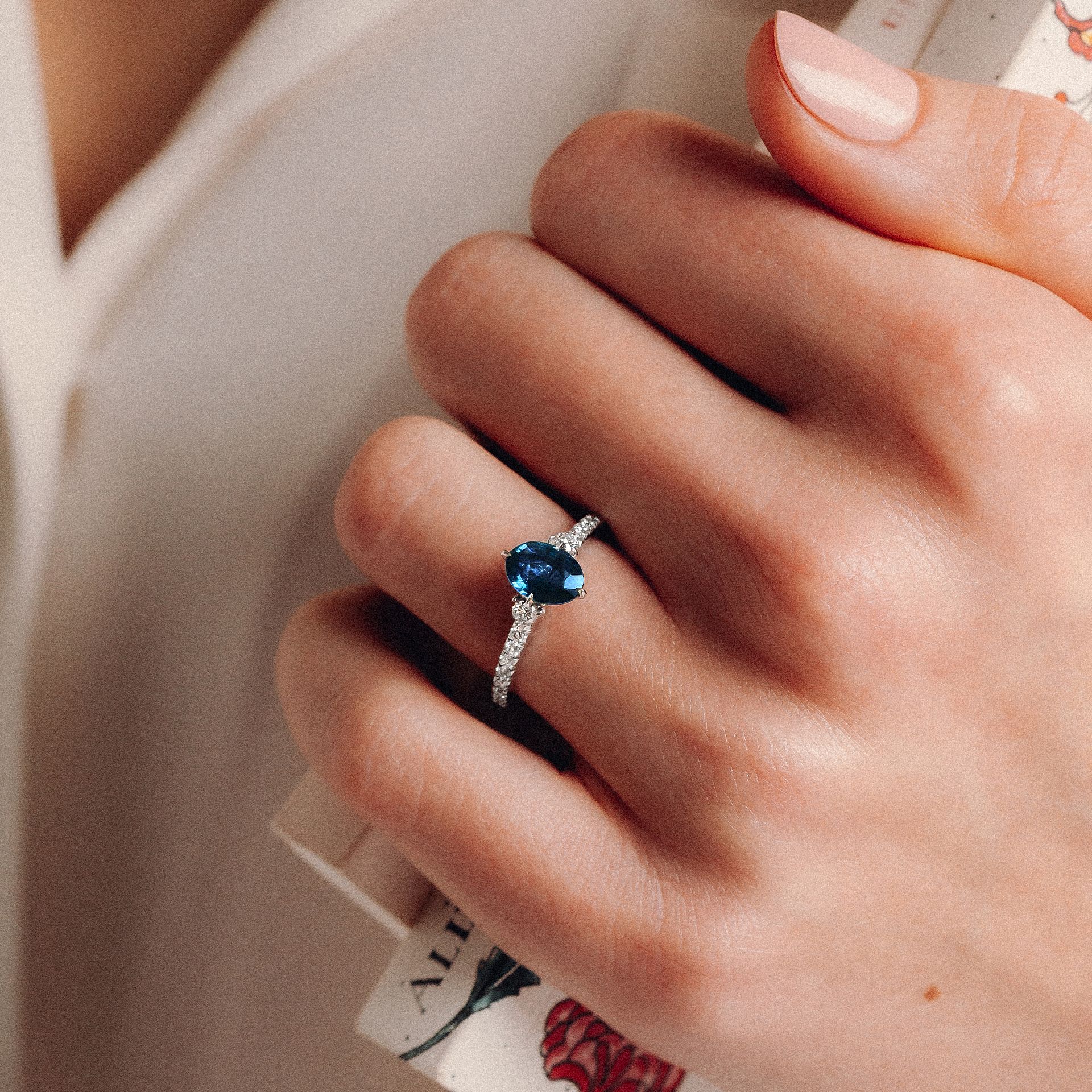 Solitaire Pavé Aïko Saphir x mm