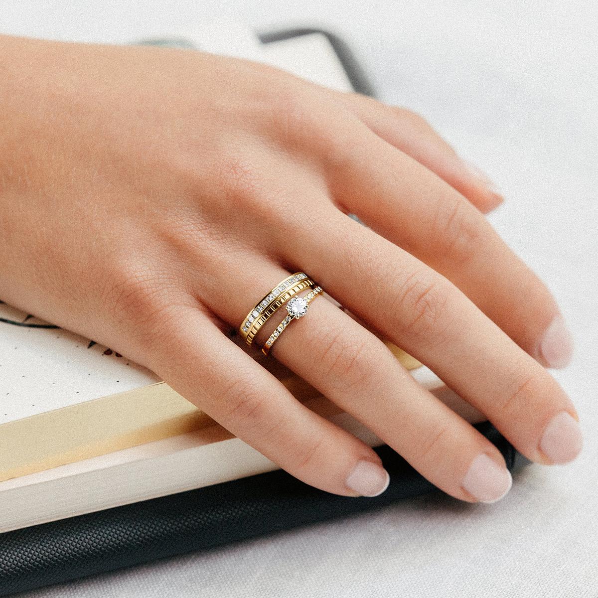 Solitaire Pavé Eden Diamant de Synthèse