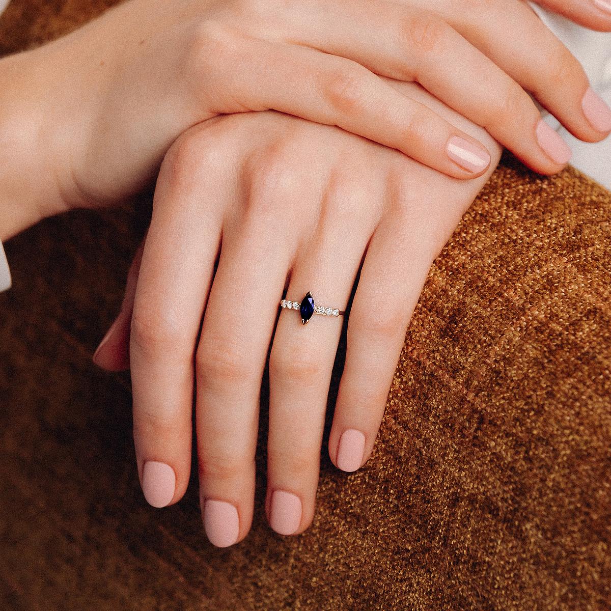 Solitaire Pavé Éthéa Saphir