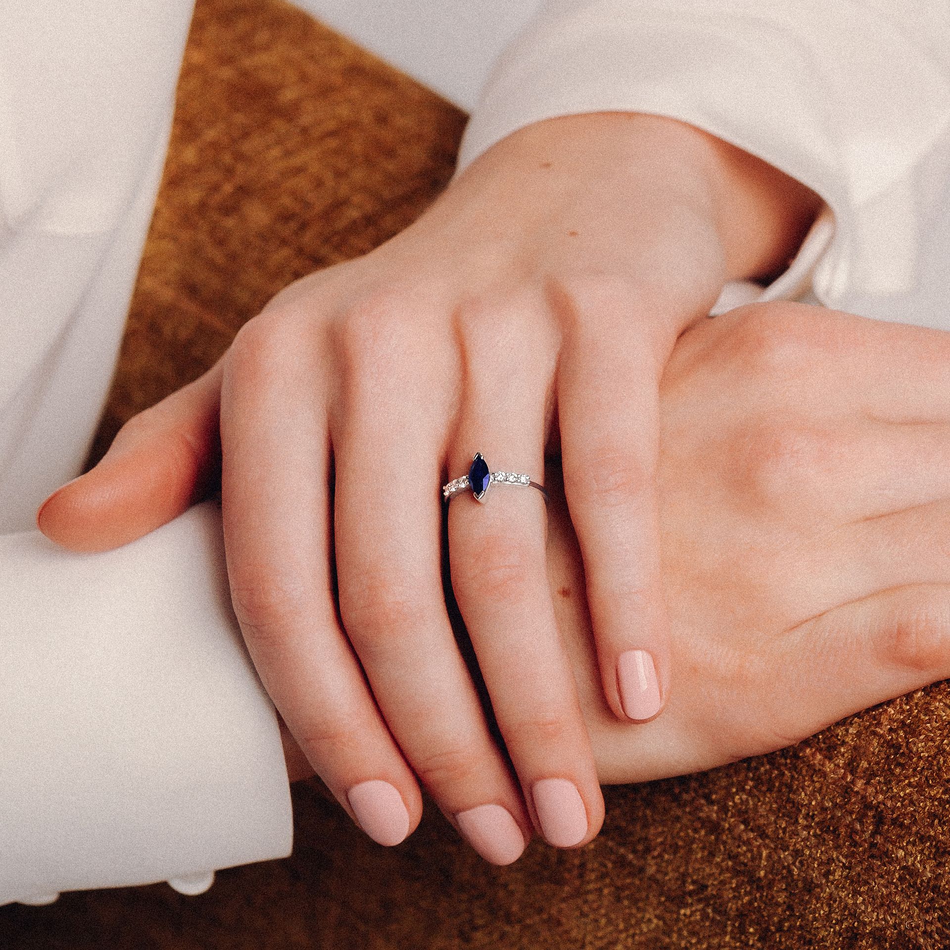 Solitaire Pavé Éthéa Saphir