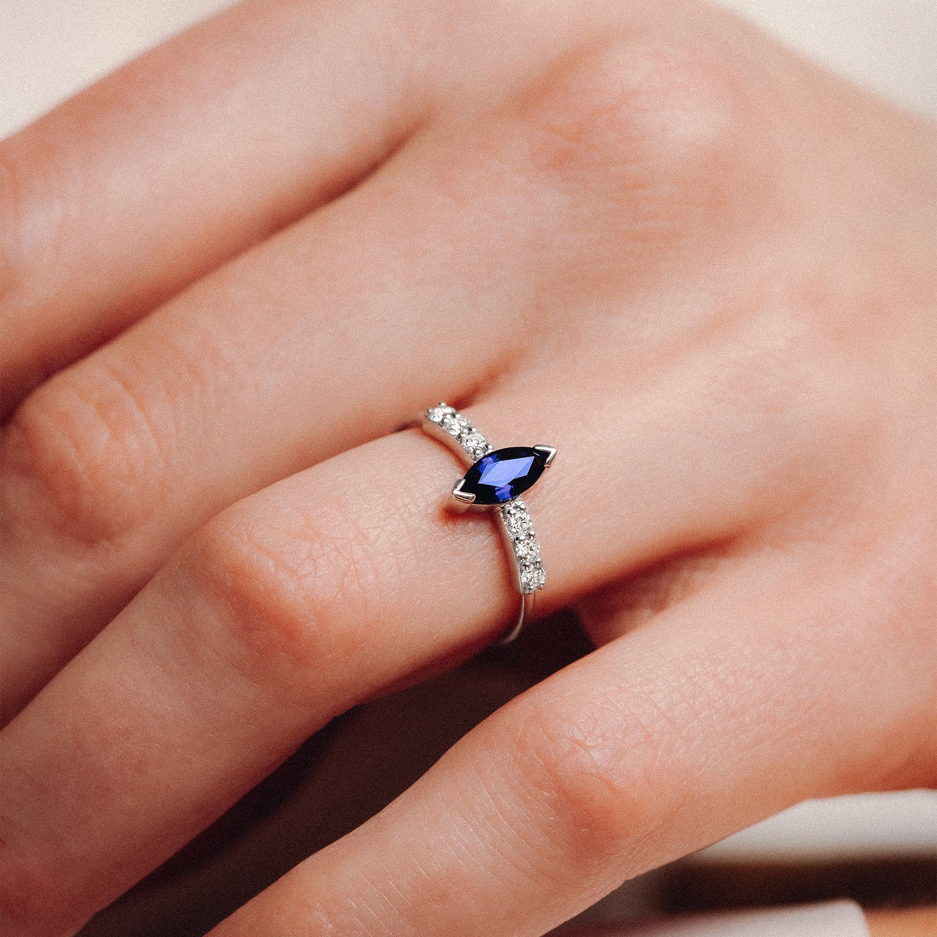 Solitaire Pavé Éthéa Saphir