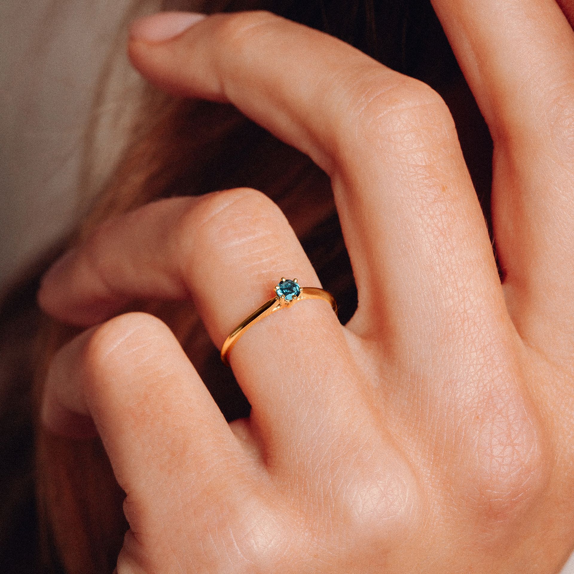 Solitaire Félicia Topaze Blue London 3.5 mm