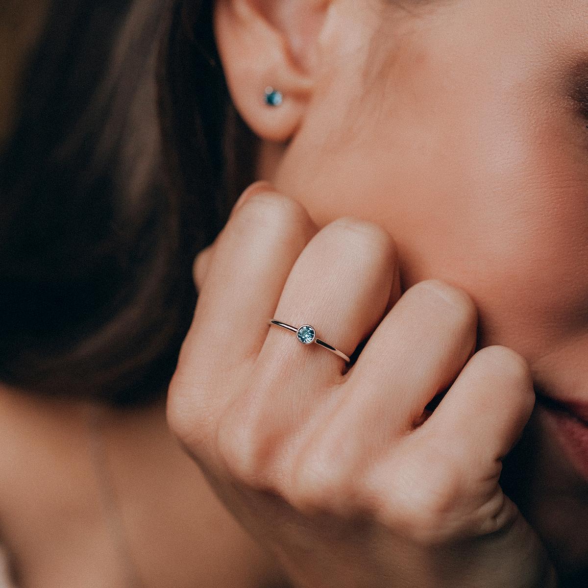 Solitaire Harmony Topaze Blue London 3.5 mm