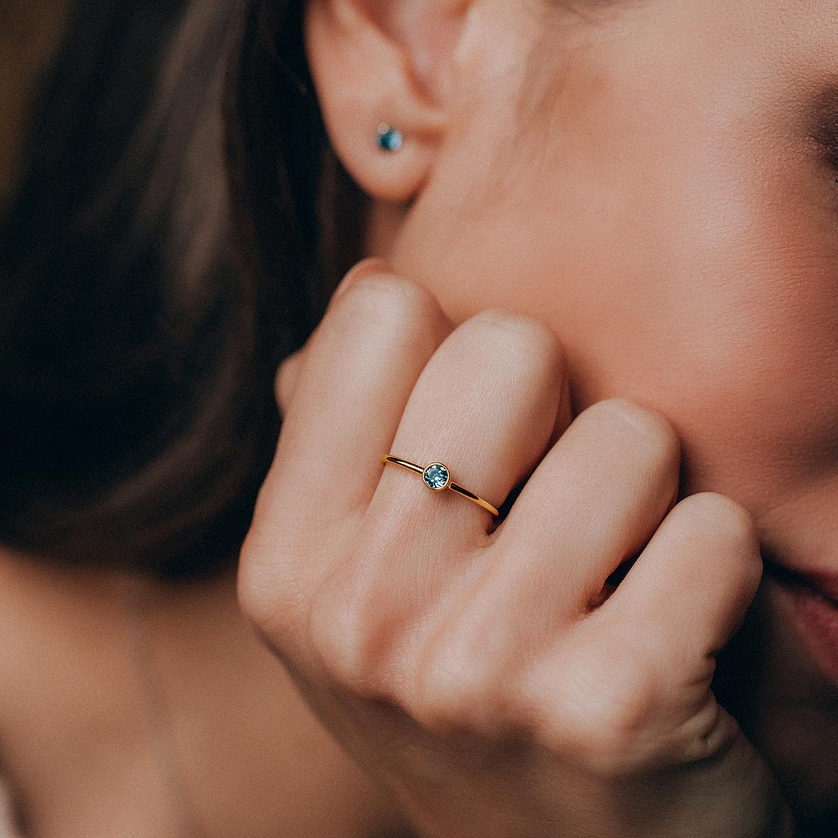 Solitaire Harmony Topaze Blue London 3.5 mm