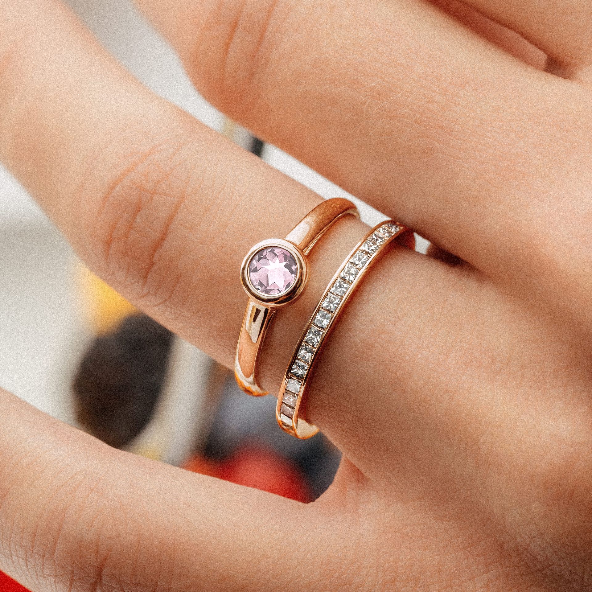 Solitaire Chloé Saphir Blanc de Rose