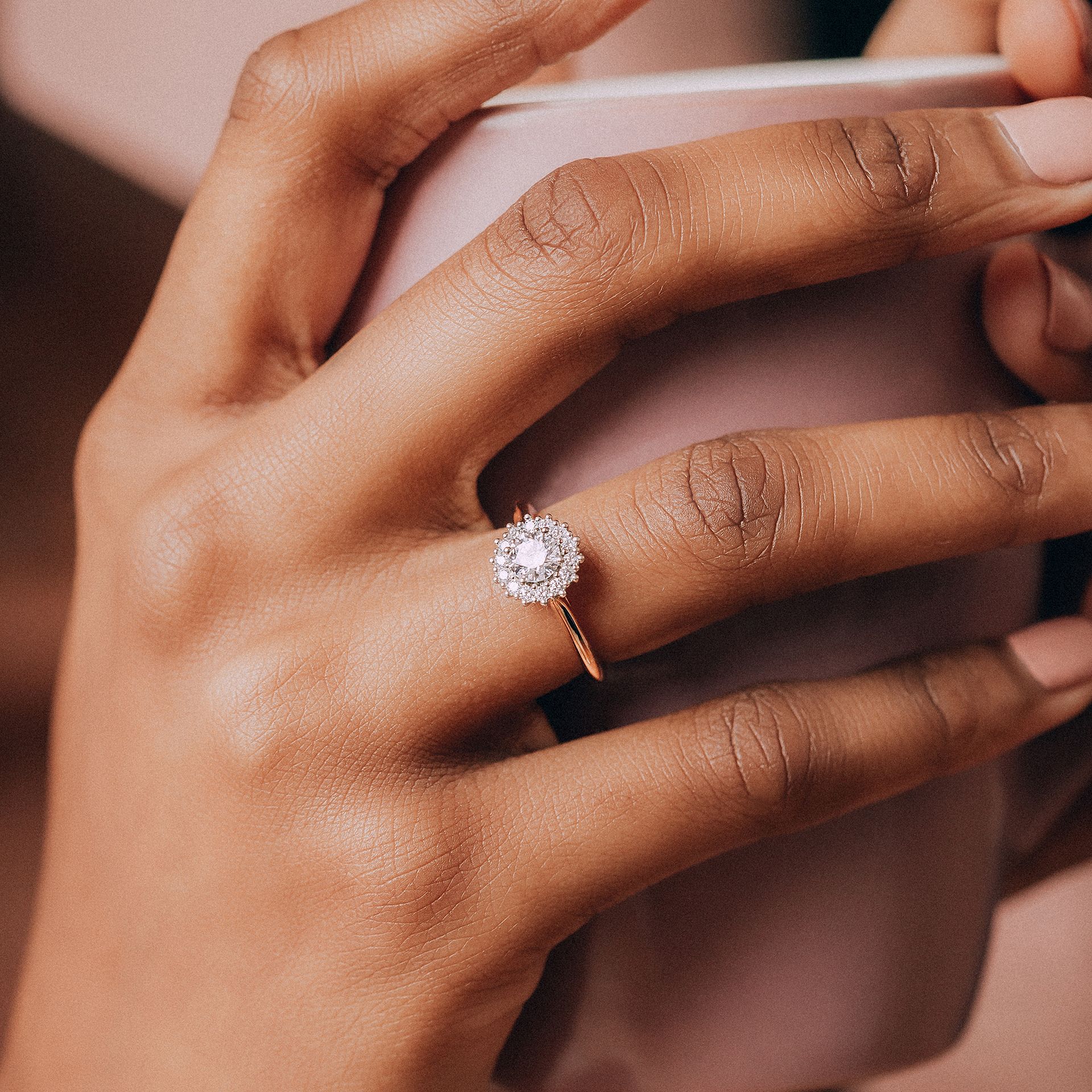 Solitaire Rosaflora Diamant de Synthèse