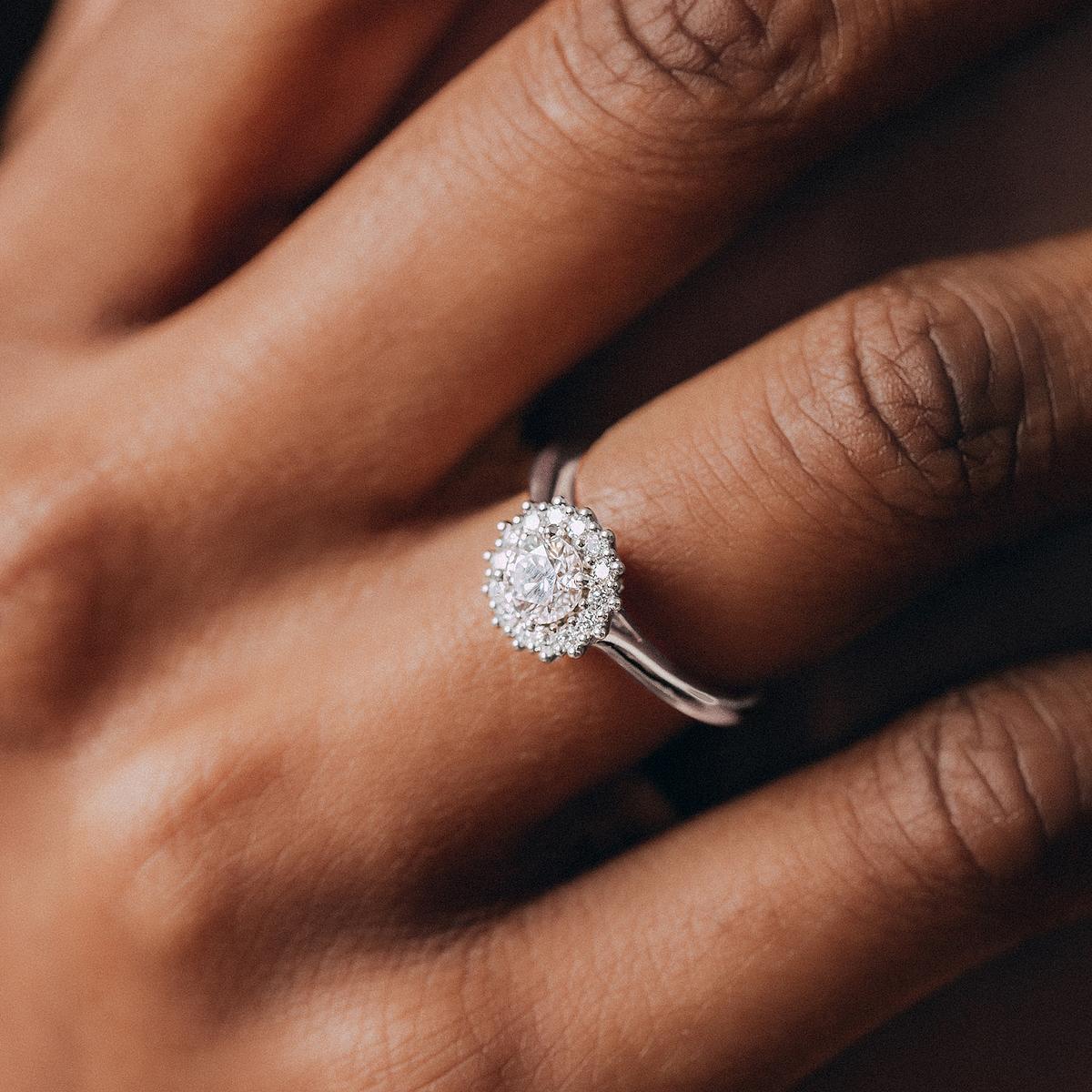 Solitaire Rosaflora Diamant de Synthèse