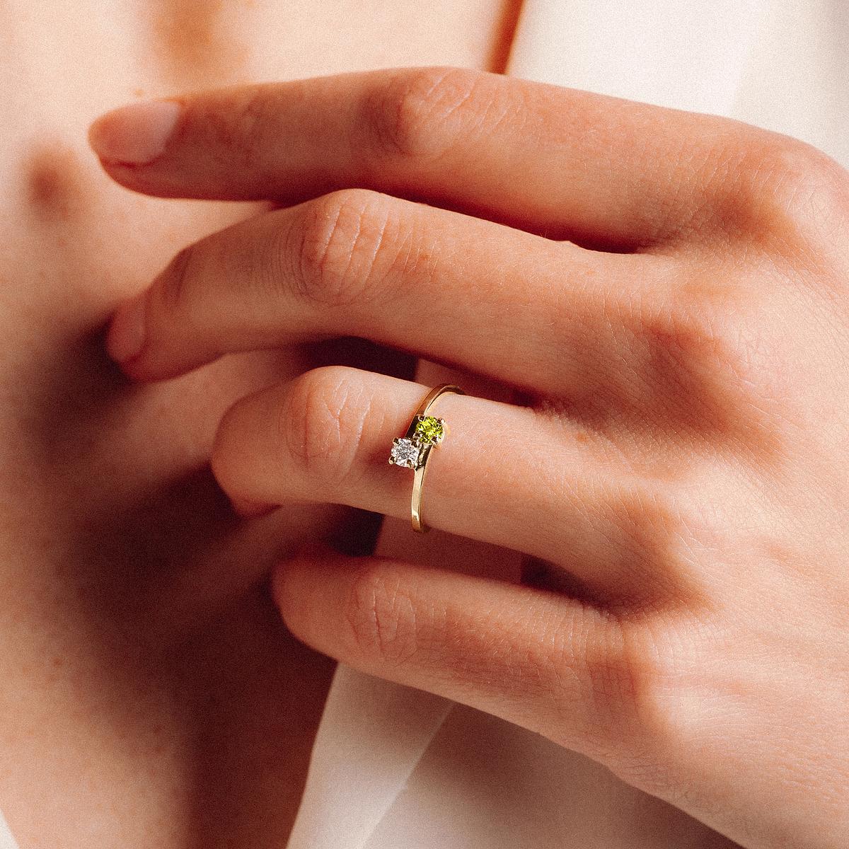 Solitaire Yoko et John Péridot 3.5 mm