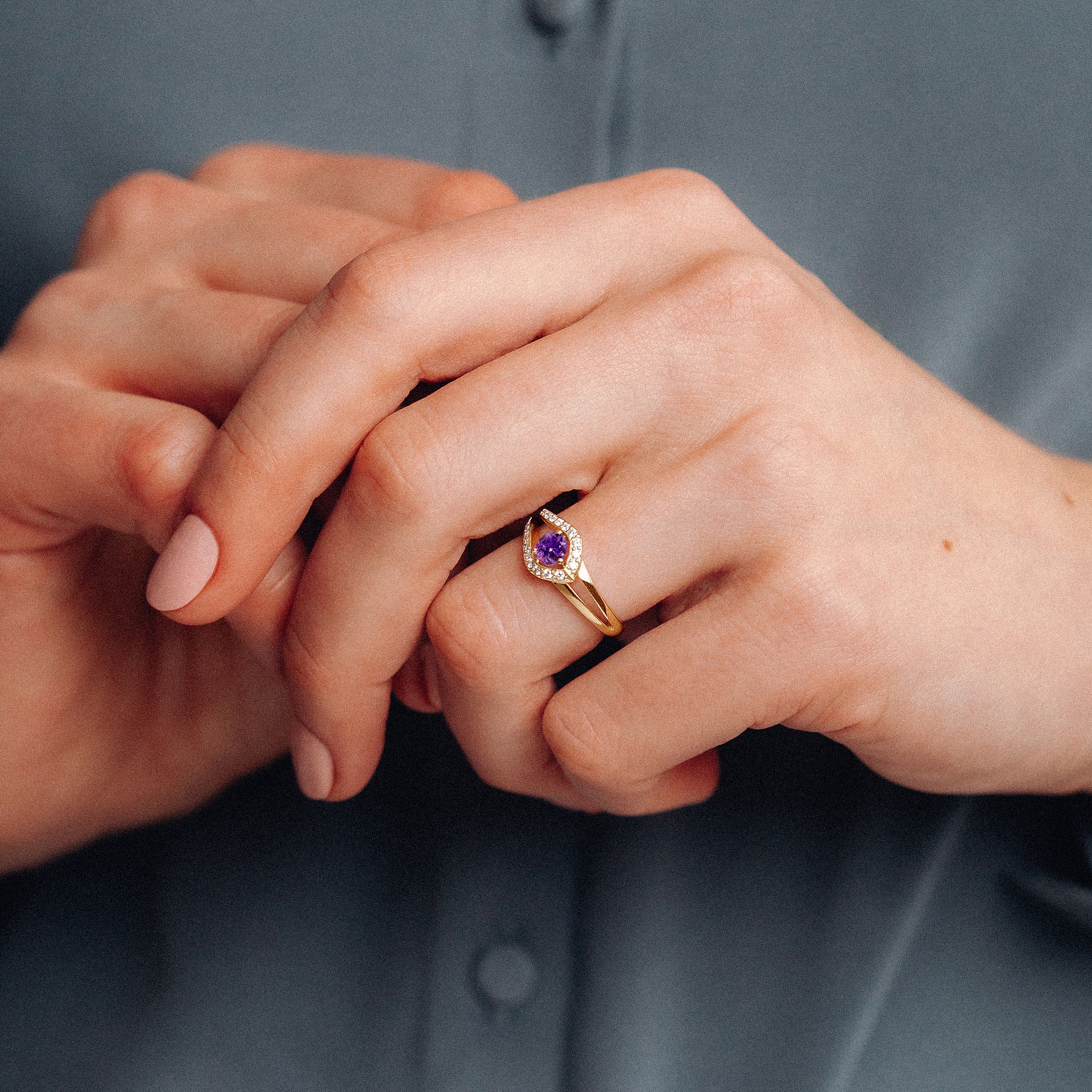 Solitaire Pavé Adoré Améthyste