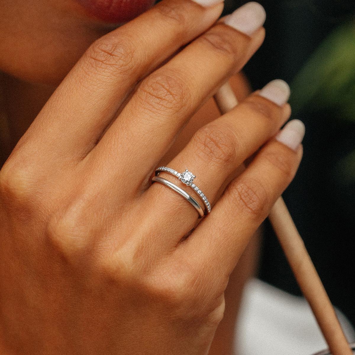 Solitaire Pavé Séléné 0.20 carat