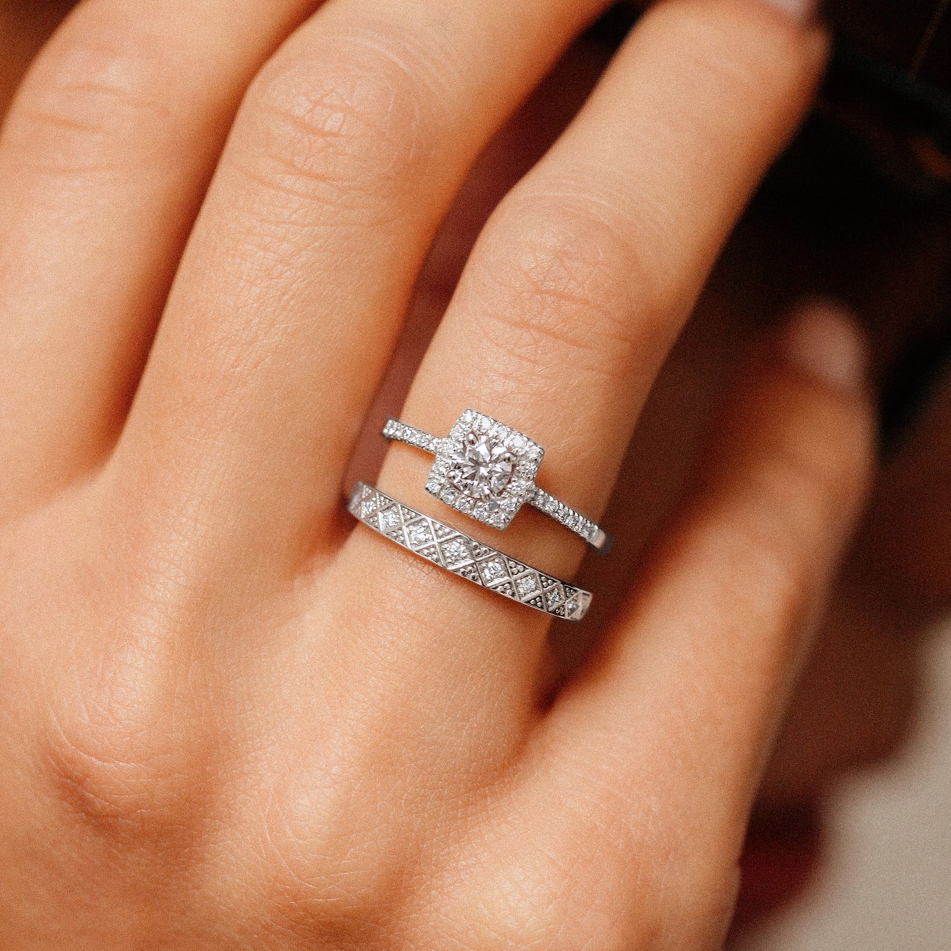 Solitaire Pavé Skye Diamant de Synthèse