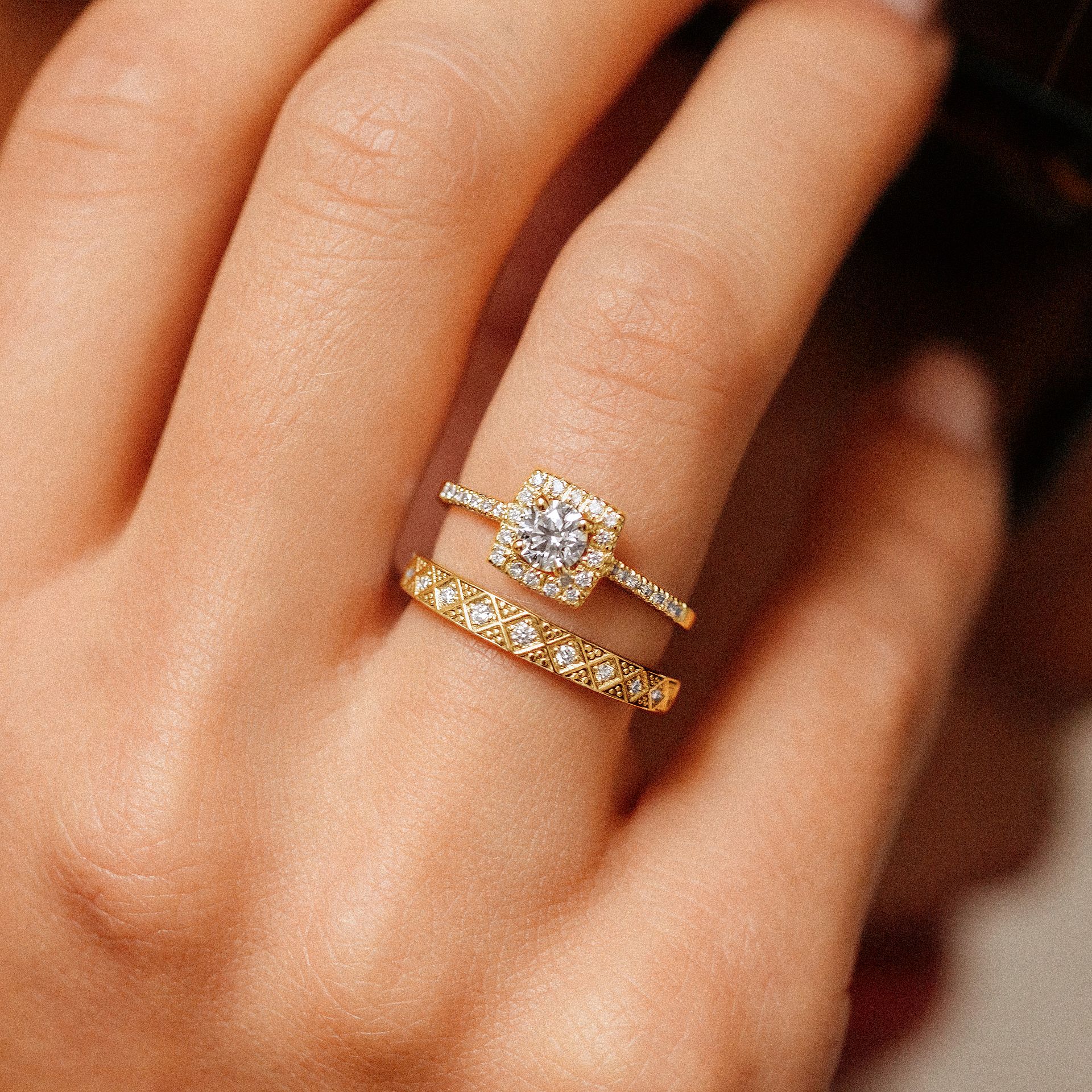 Solitaire Pavé Skye Diamant de Synthèse