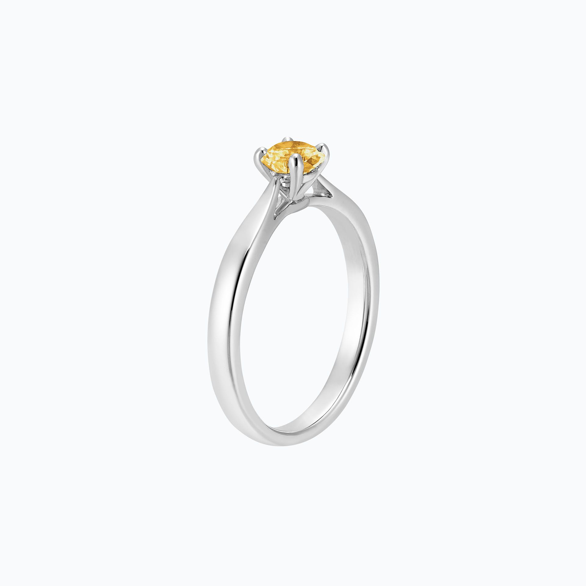 Solitaire Romance Saphir Jaune Tournesol 4.5 mm