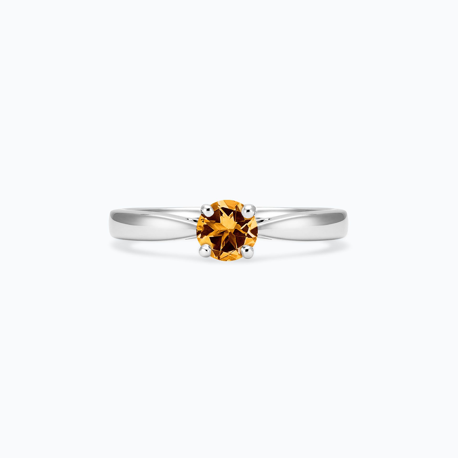 Solitaire Romance Saphir Mandarine 4.5 mm