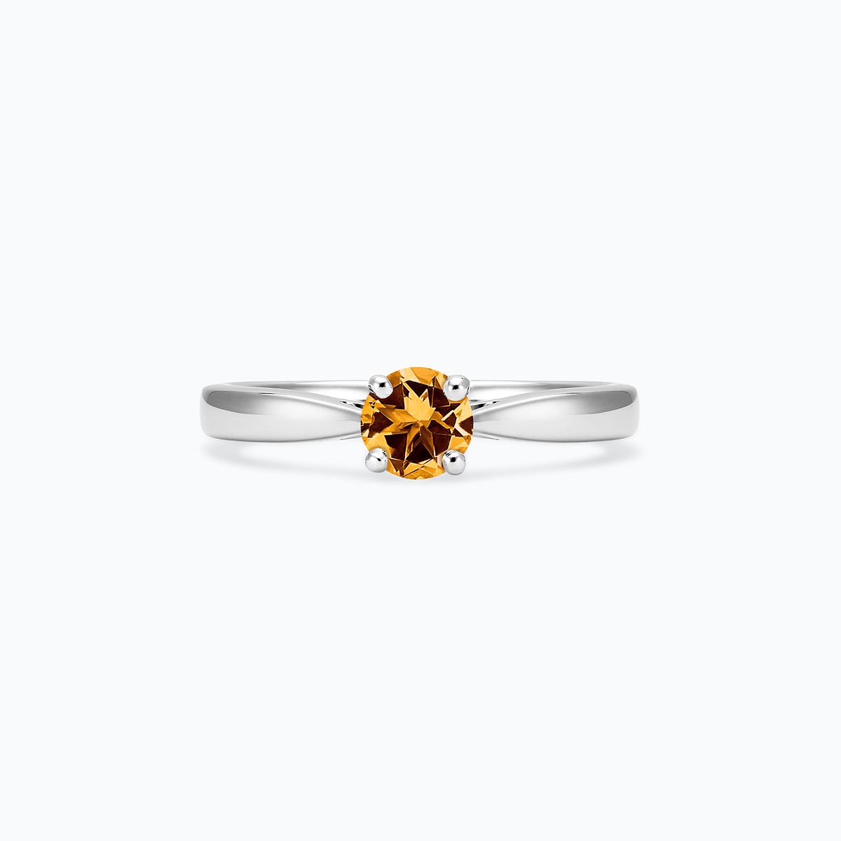 Solitaire Romance Saphir Mandarine 4.5 mm