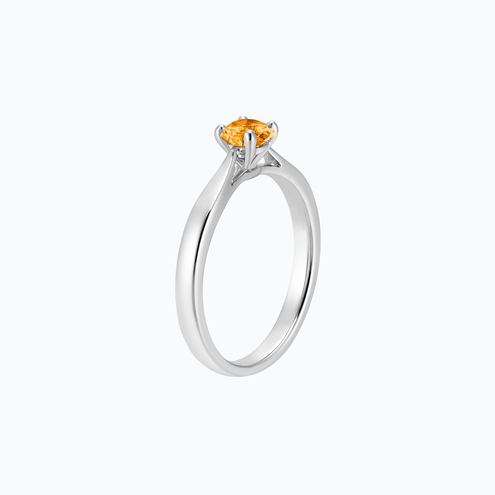 Solitaire Romance Saphir Mandarine 4.5 mm
